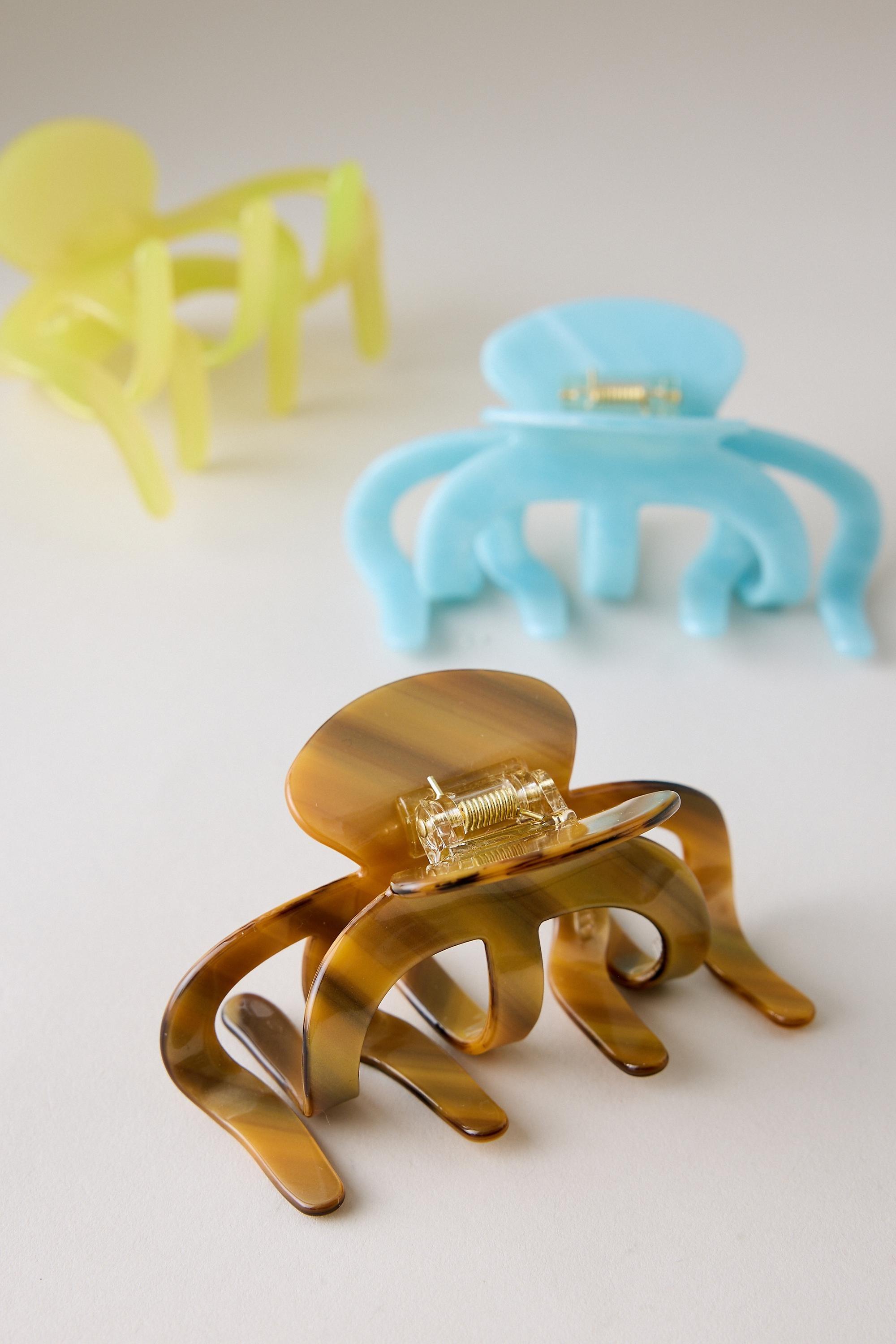 Resin Claw Clips, Set Of 3, Multicolour, Blue, large image number 0