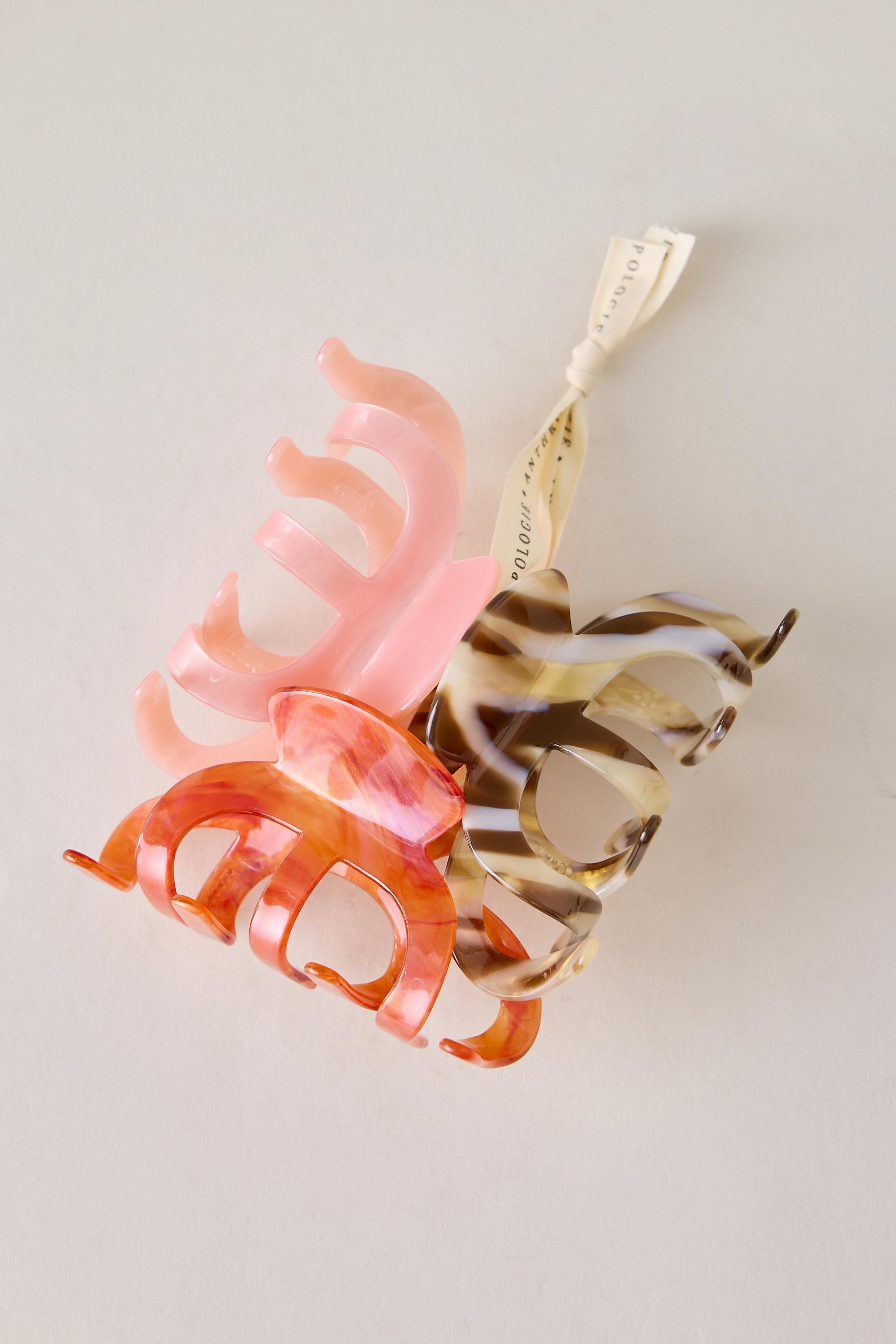 Resin Claw Clips, Set Of 3, Multicolour, Red, large image number 0