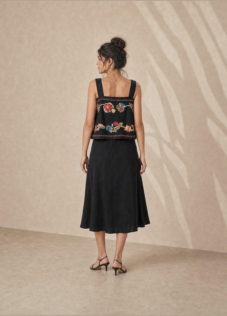 Fe Lm Phaedra Top, Black, Black, medium