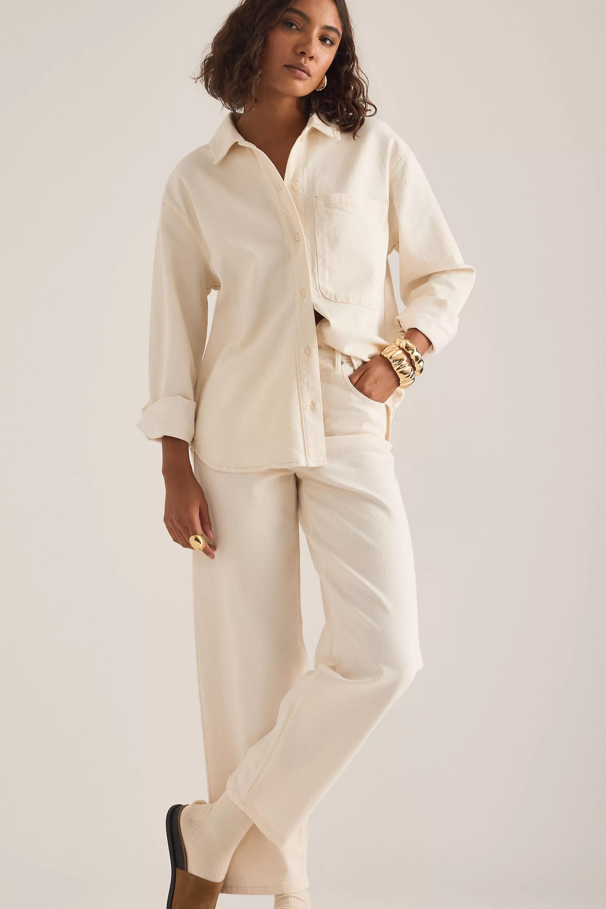Selected Ebba High-Rise Barrel Jeans, White, White, large image number 3