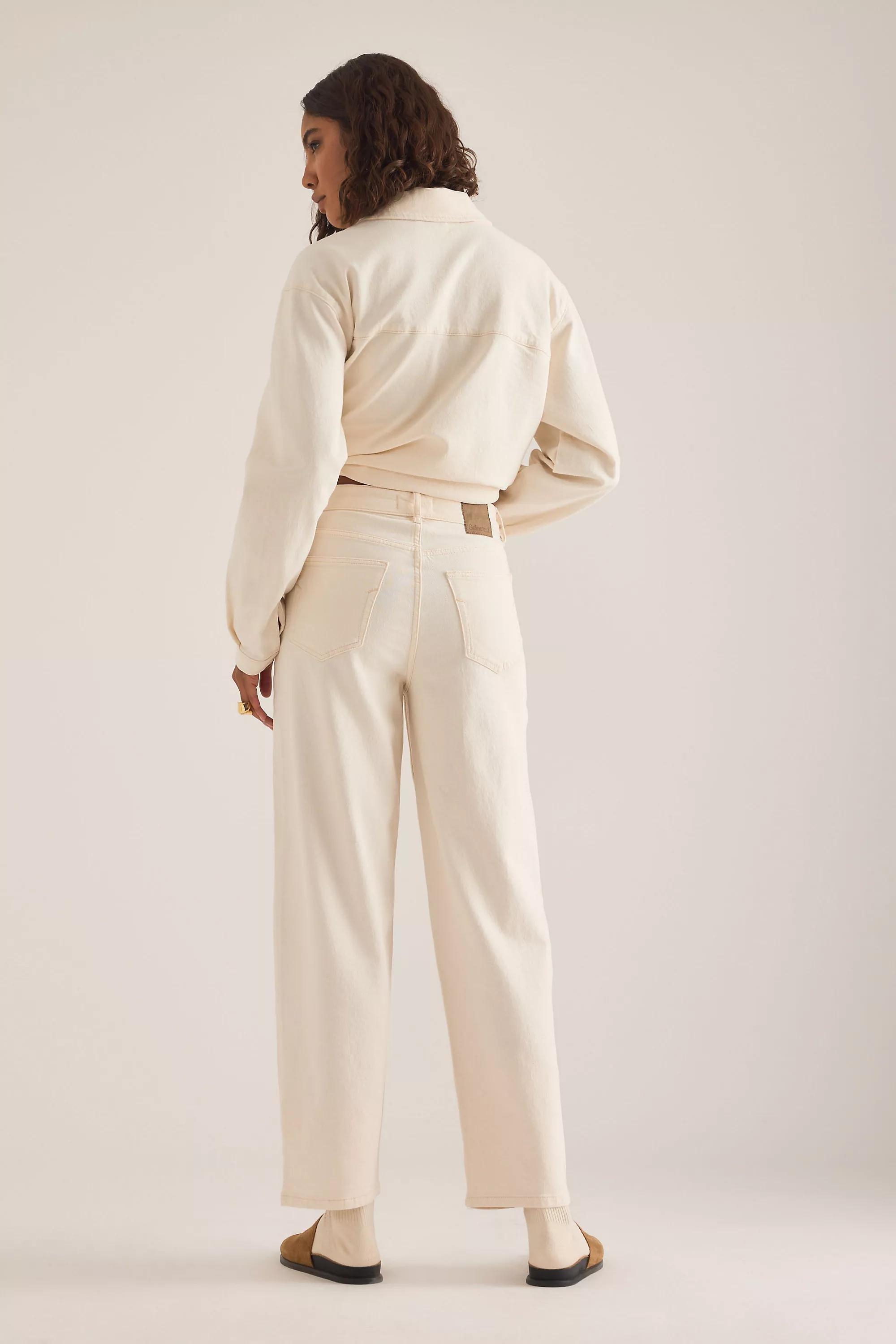 Selected Ebba High-Rise Barrel Jeans, White, White, large image number 5