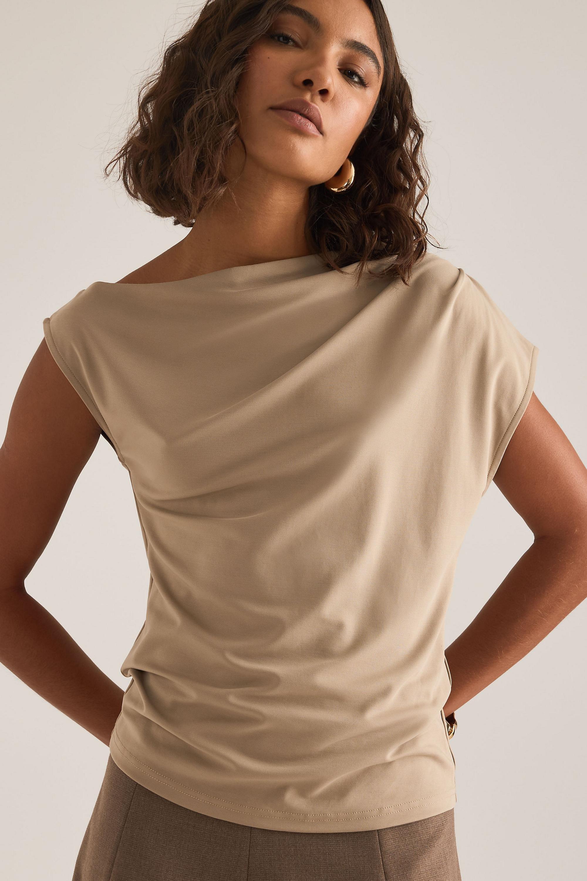 Selected Molly Draped Top, Red, A501_0023, large image number 0