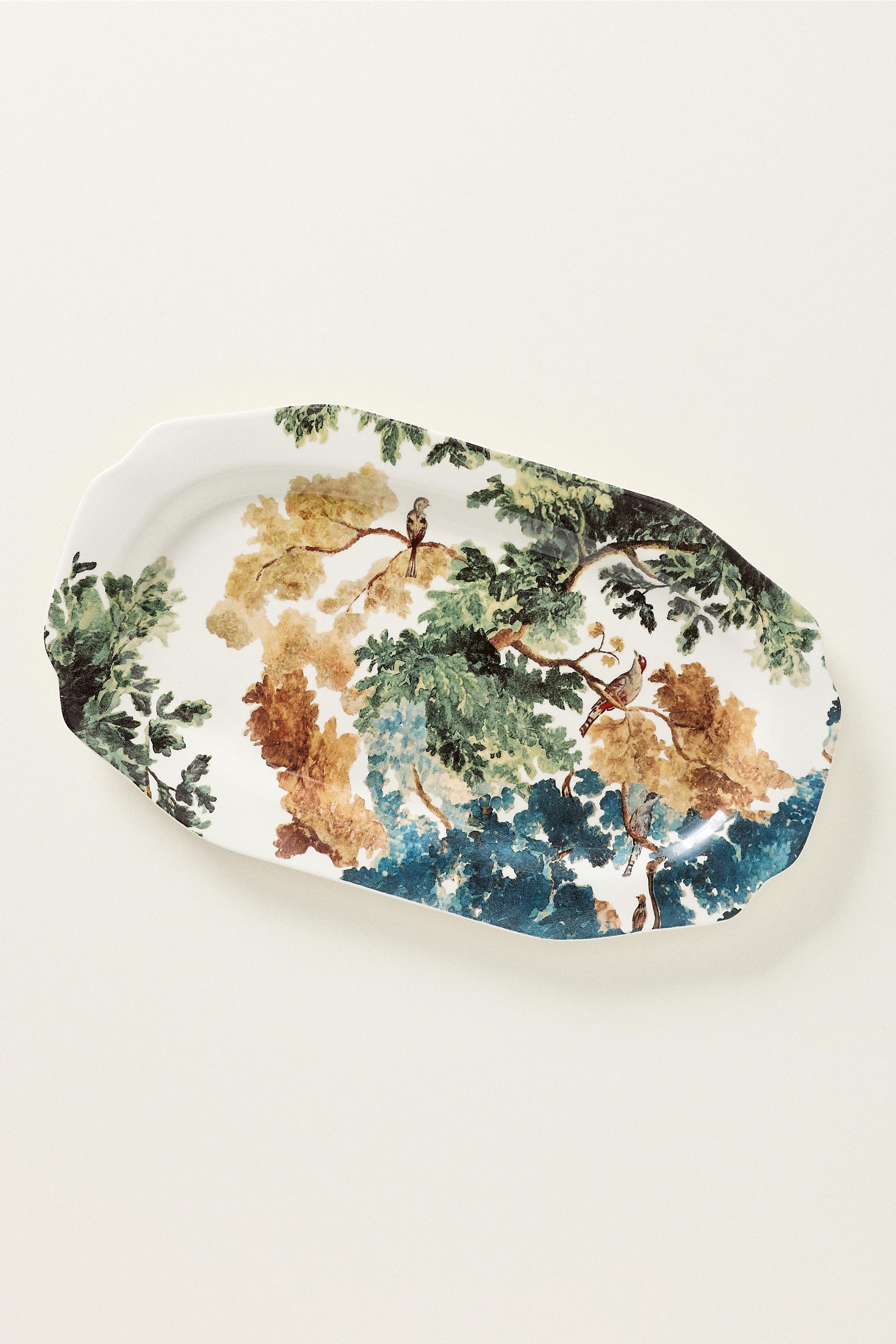 Judarn Stoneware Platter, Blue, Black, medium