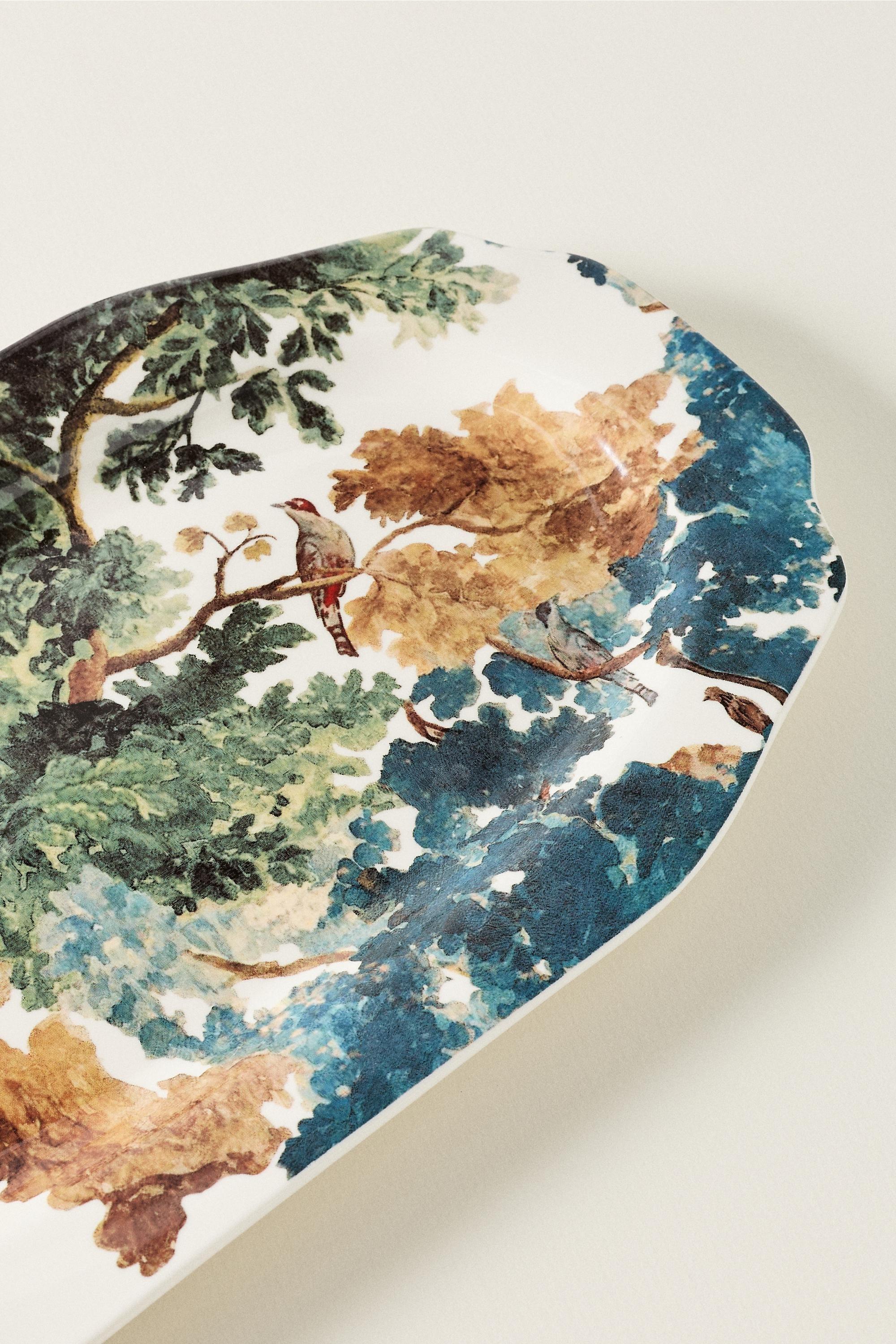 Judarn Stoneware Platter, Blue, Black, medium
