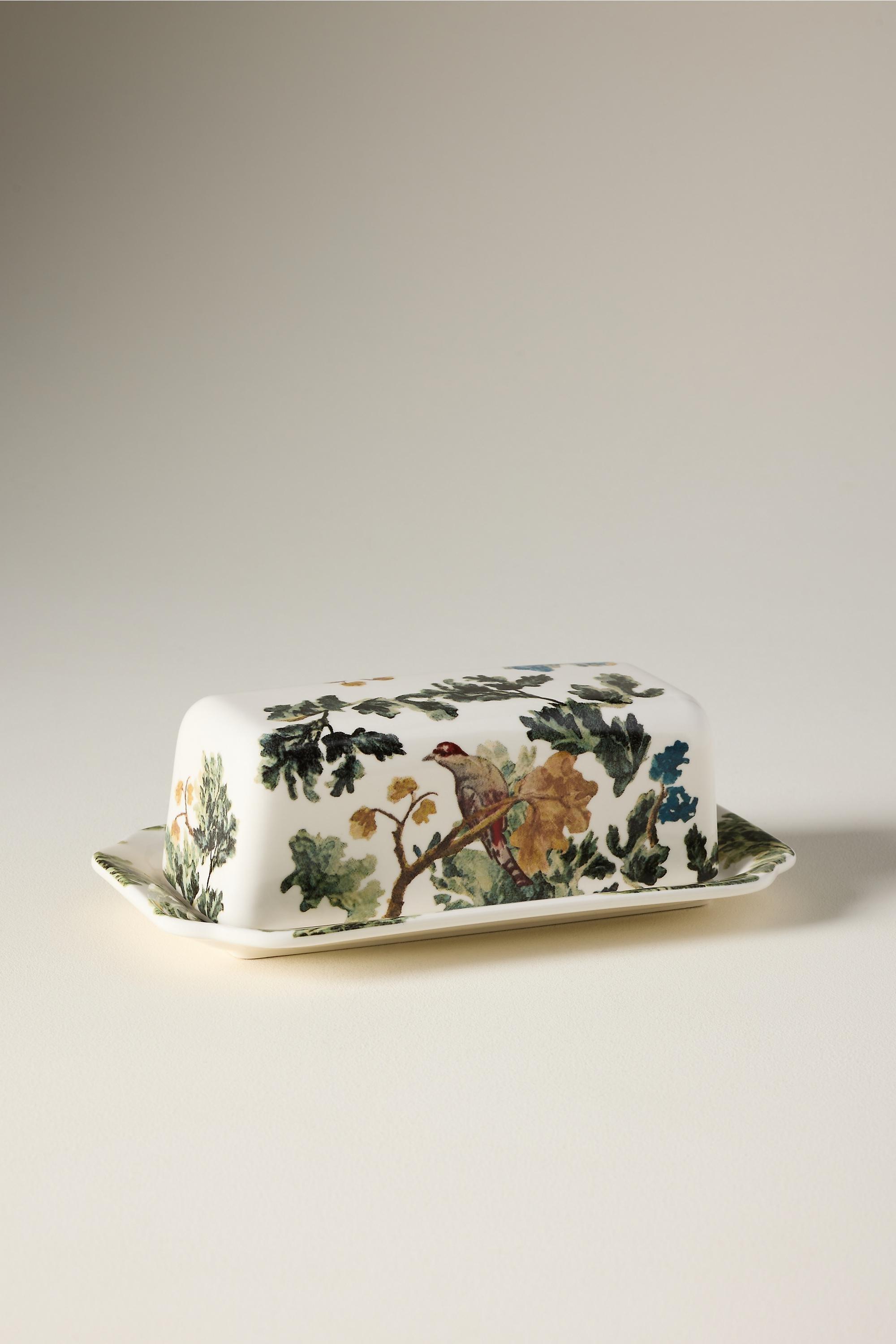 Judarn Stoneware Butter Dish, Blue, Black, medium