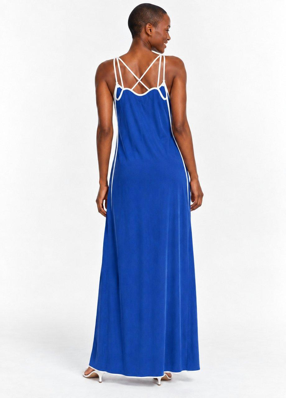 Contrast Trim Maxi Dress, Blue, Blue, large image number 1