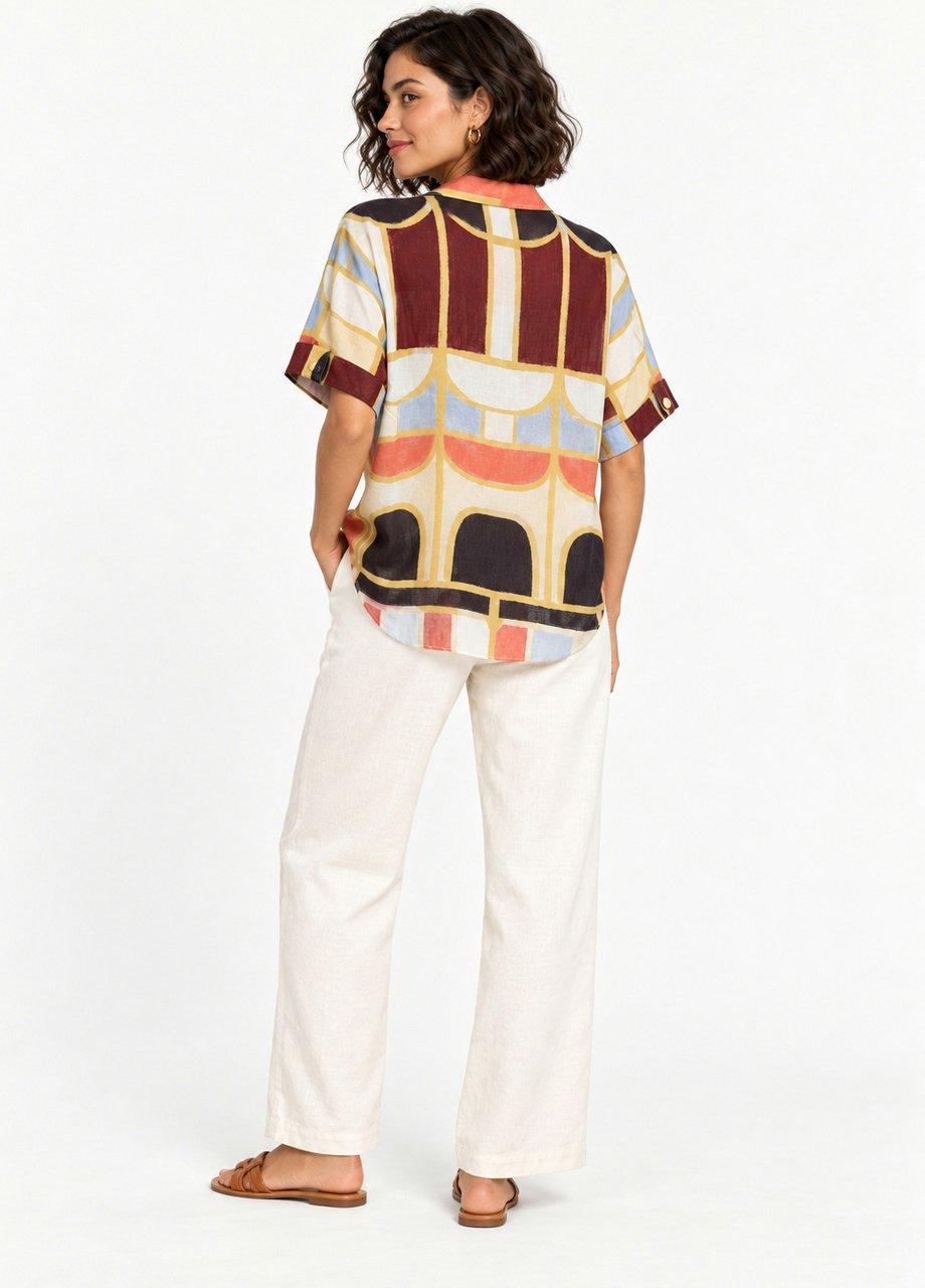 Abstract Print Shirt, Multicolour, Multicolour, medium