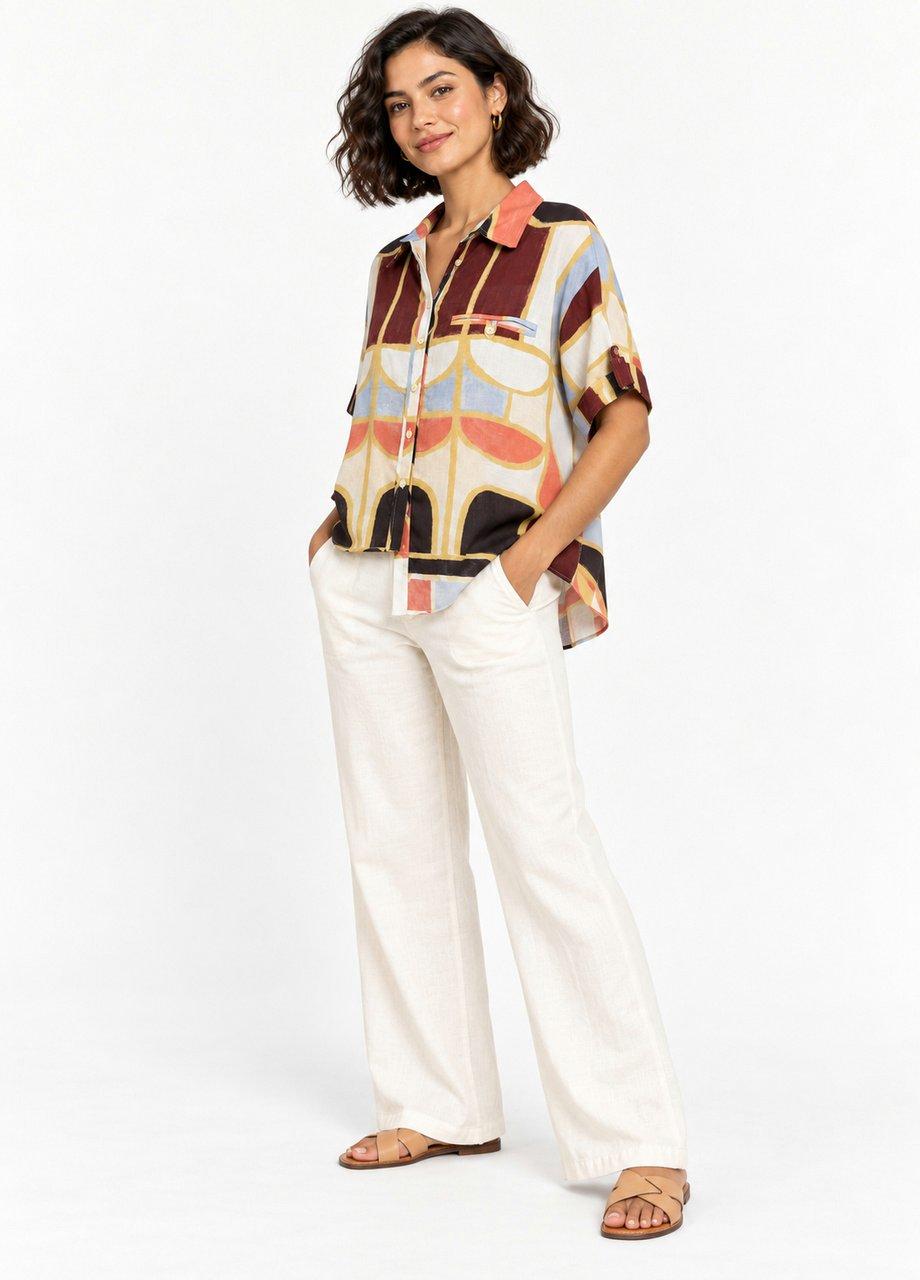 Abstract Print Shirt, Multicolour, Multicolour, large image number 2