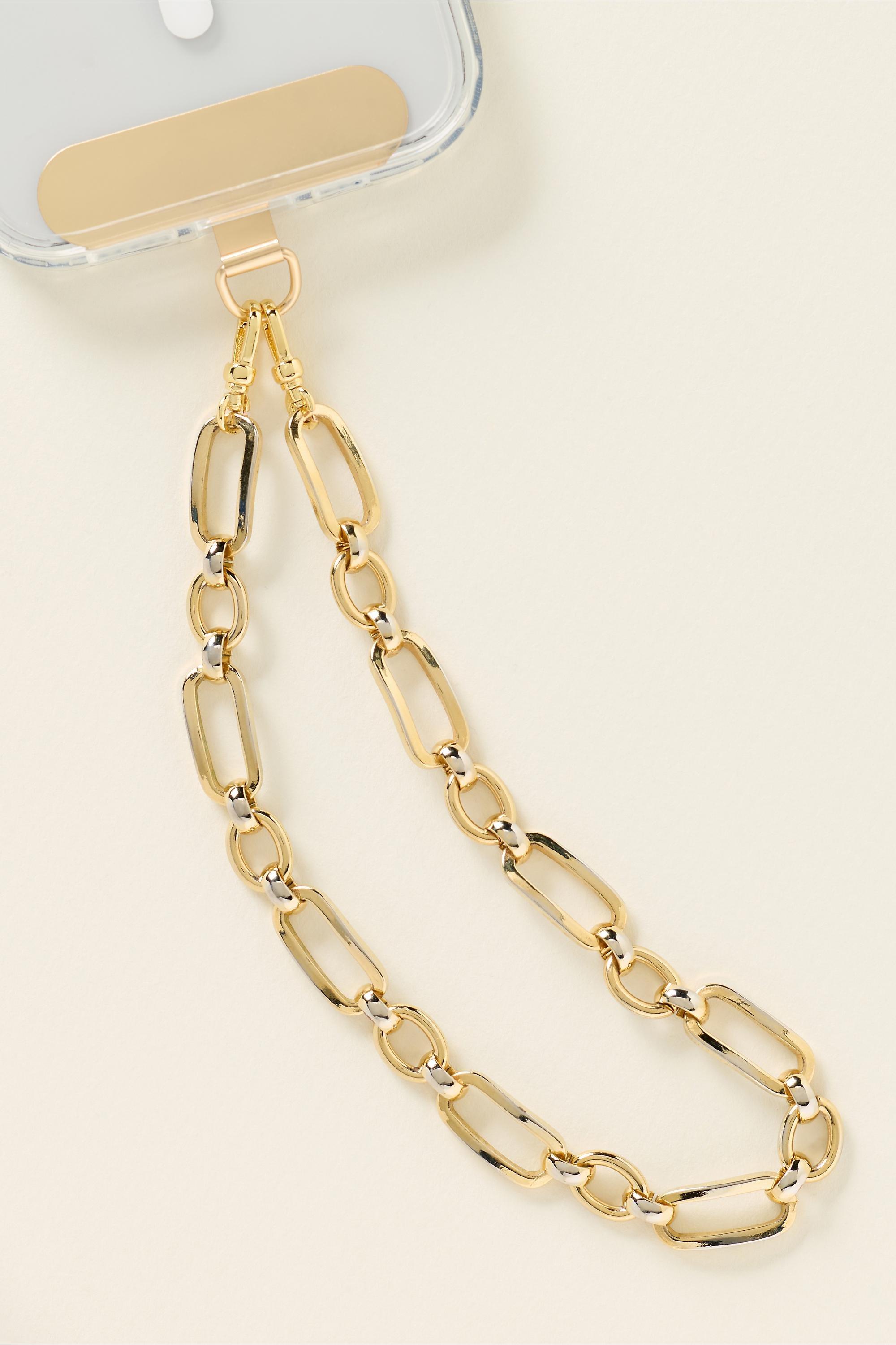 By Anthropologie Vintage-Inspired Gold Phone Chain, Gold, Gold, medium