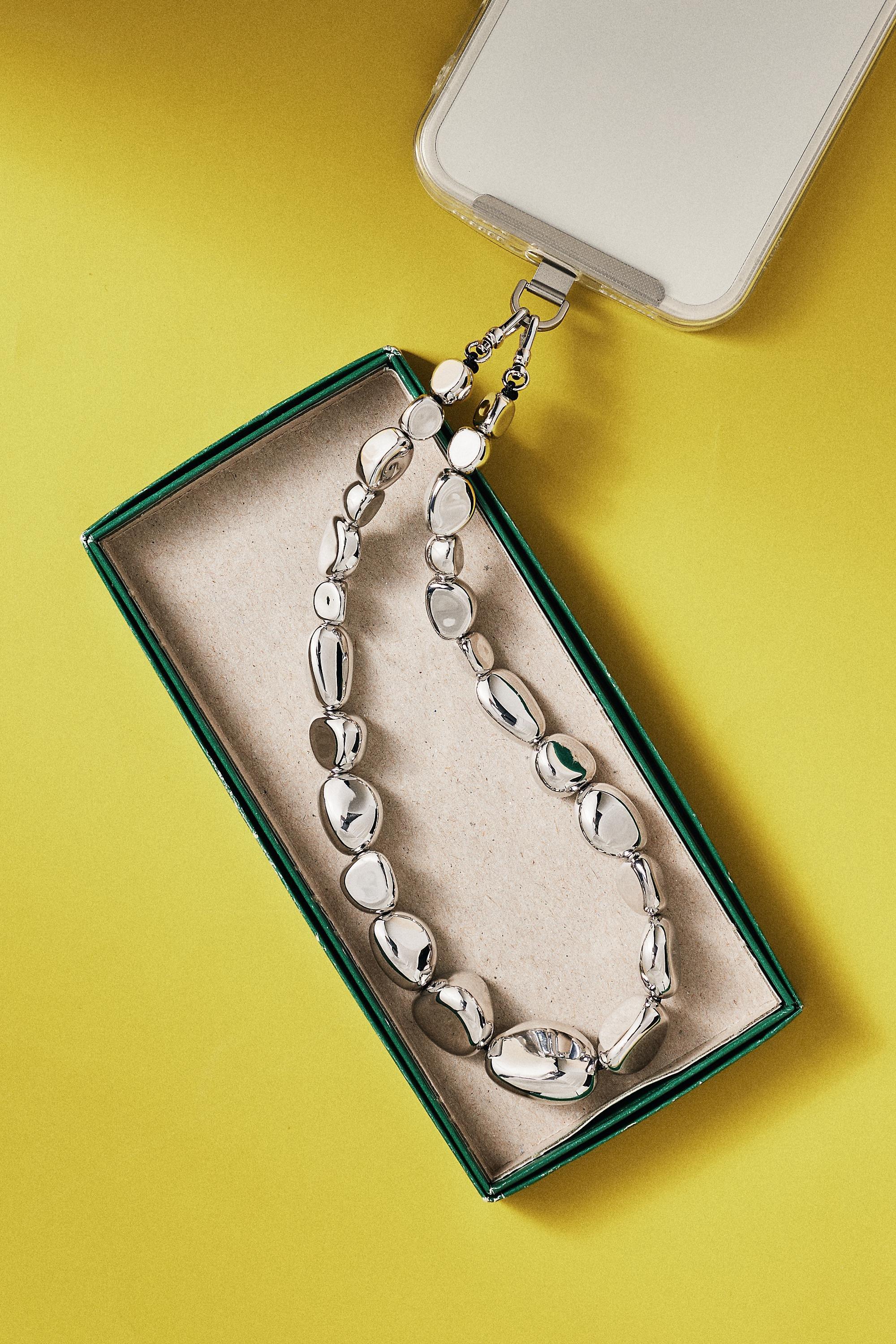 By Anthropologie Chunky Phone Chain, Silver, Silver, large image number 2