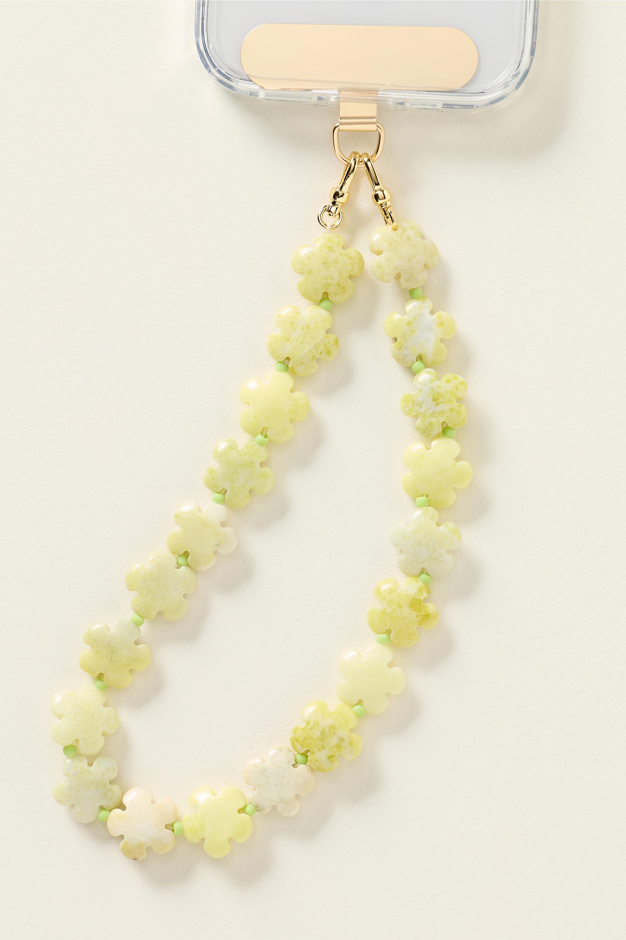 By Anthropologie Stone Phone Chain, Green, Green, large image number 0