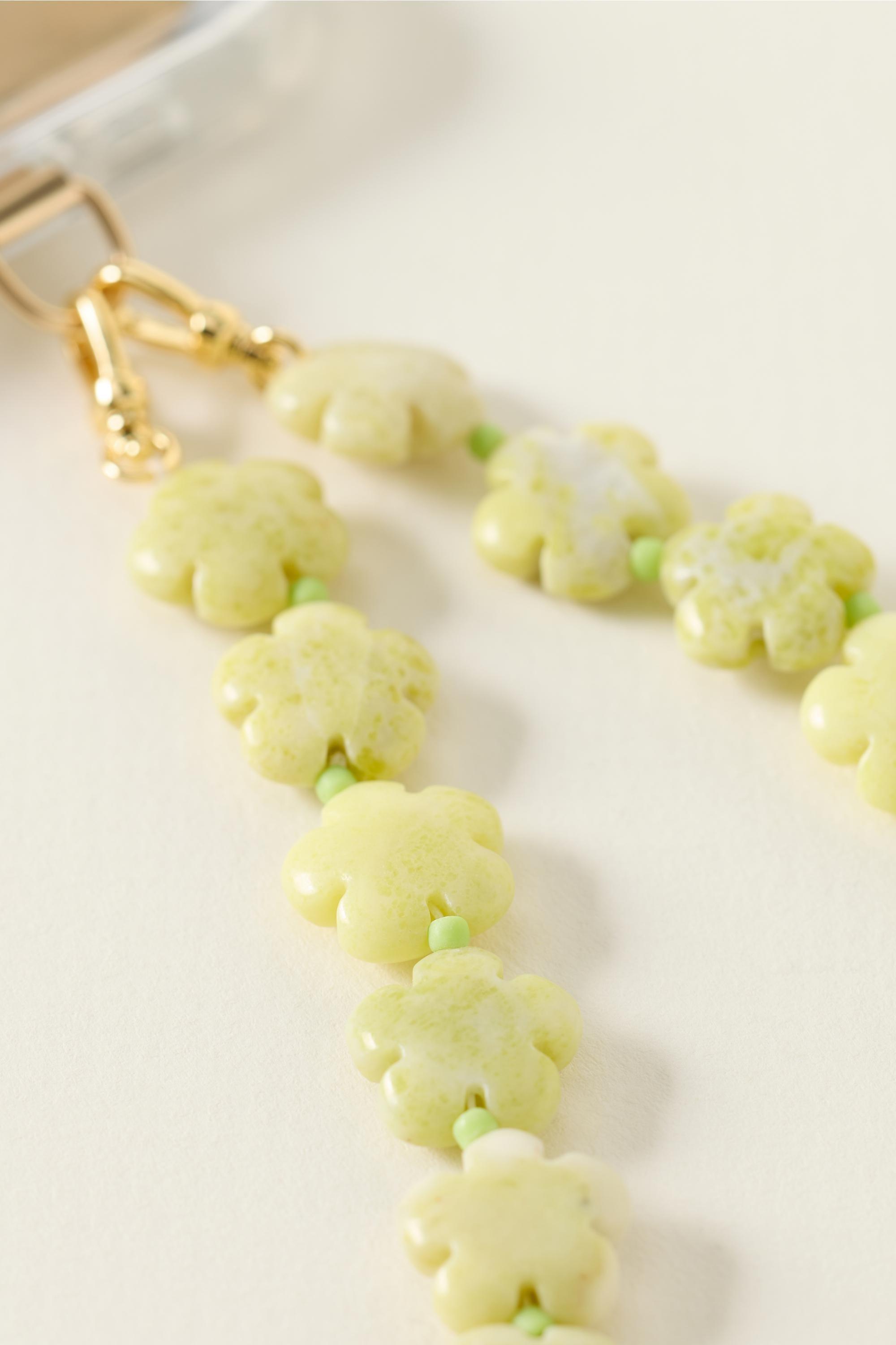 By Anthropologie Stone Phone Chain, Green, Green, large image number 2