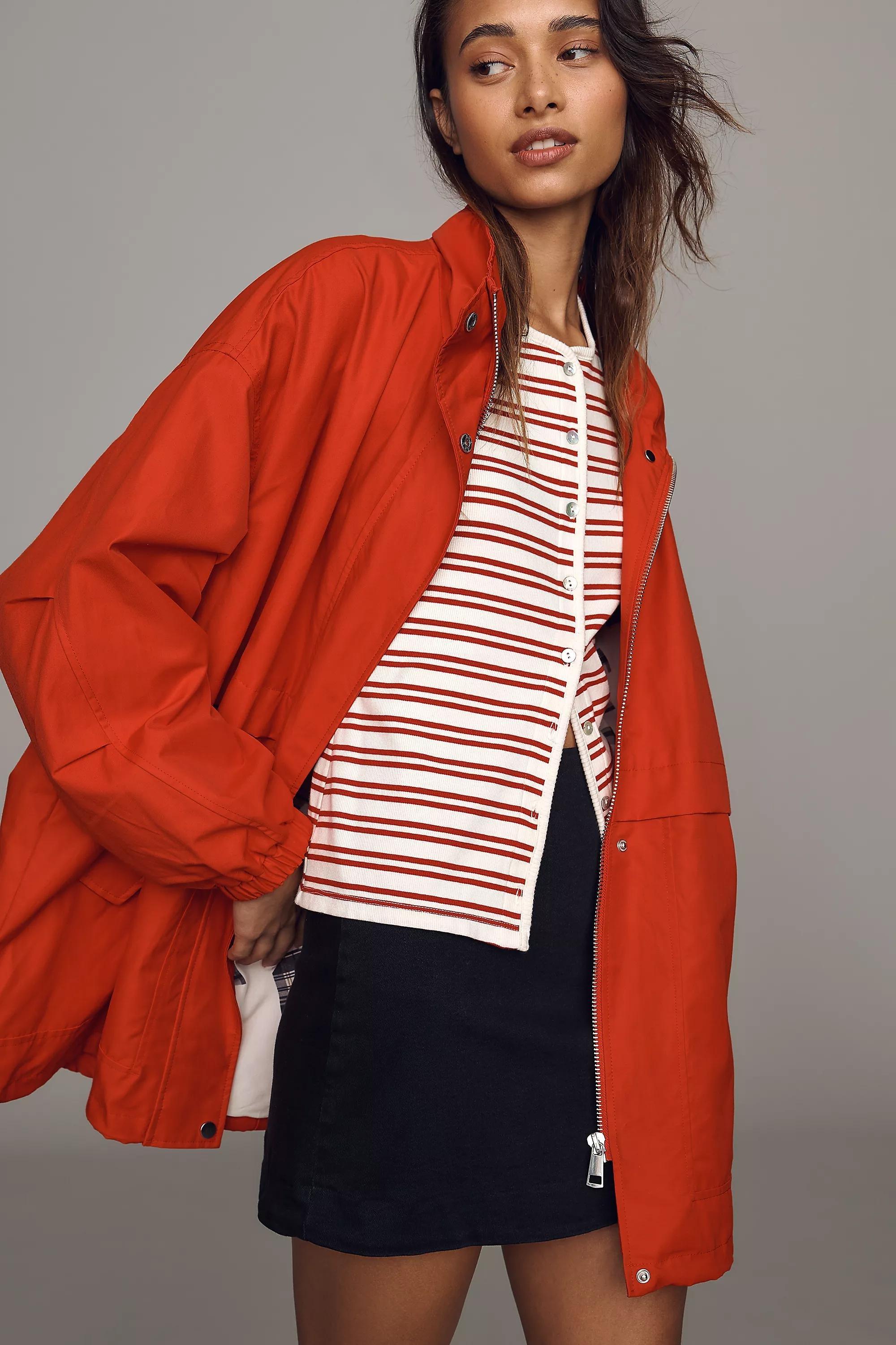 Maeve Oversized Lightweight Jacket, Red, Red, medium