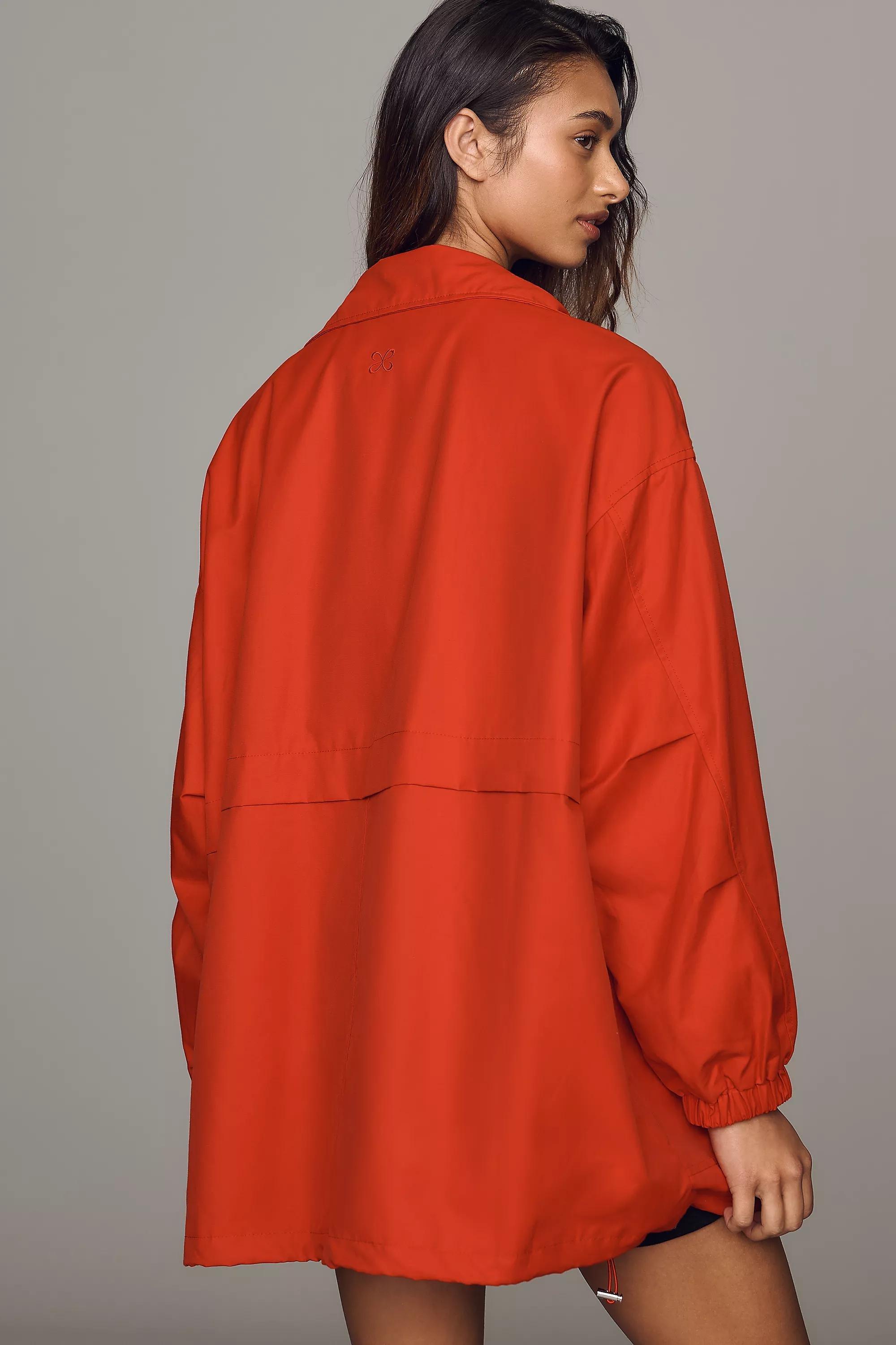 Maeve Oversized Lightweight Jacket, Red, Red, medium