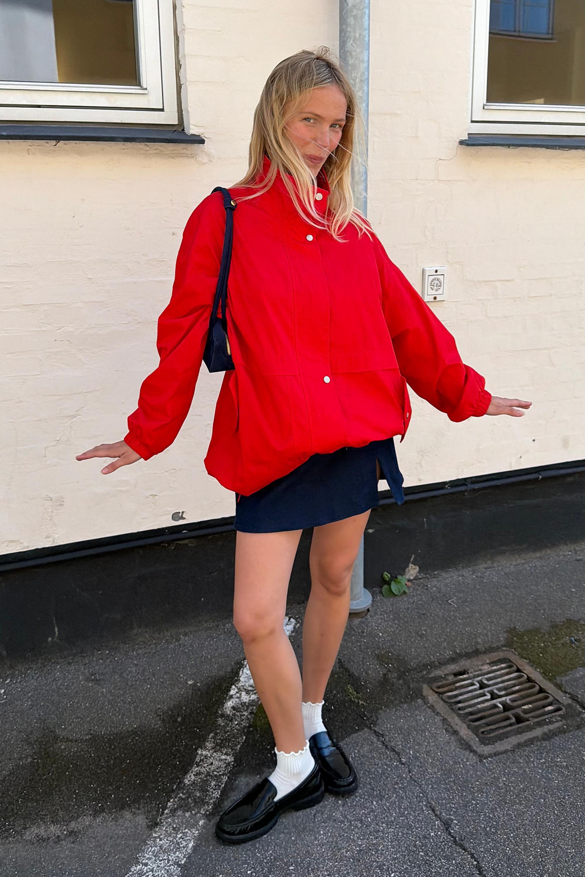 Maeve Oversized Lightweight Jacket, Red, Red, large image number 4