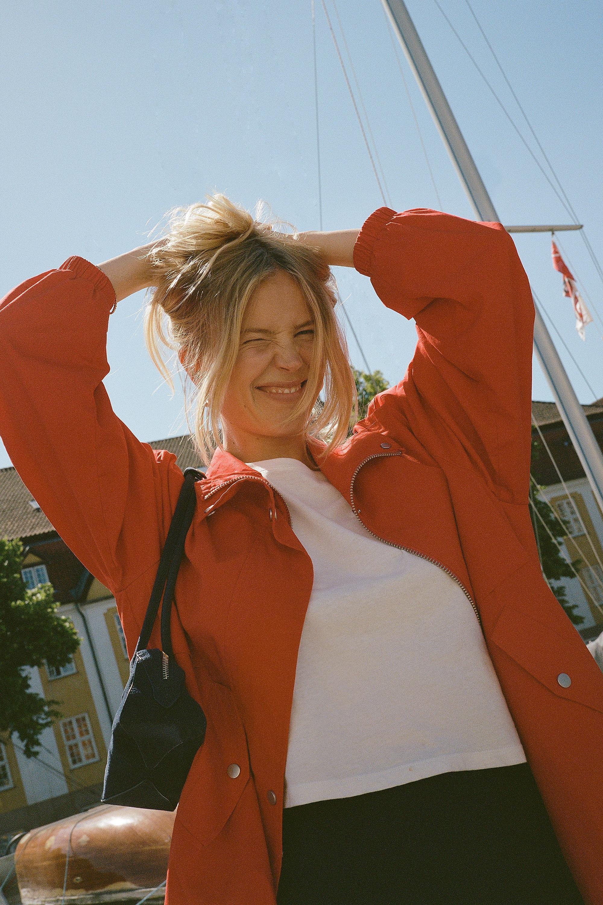 Maeve Oversized Lightweight Jacket, Red, Red, large image number 5