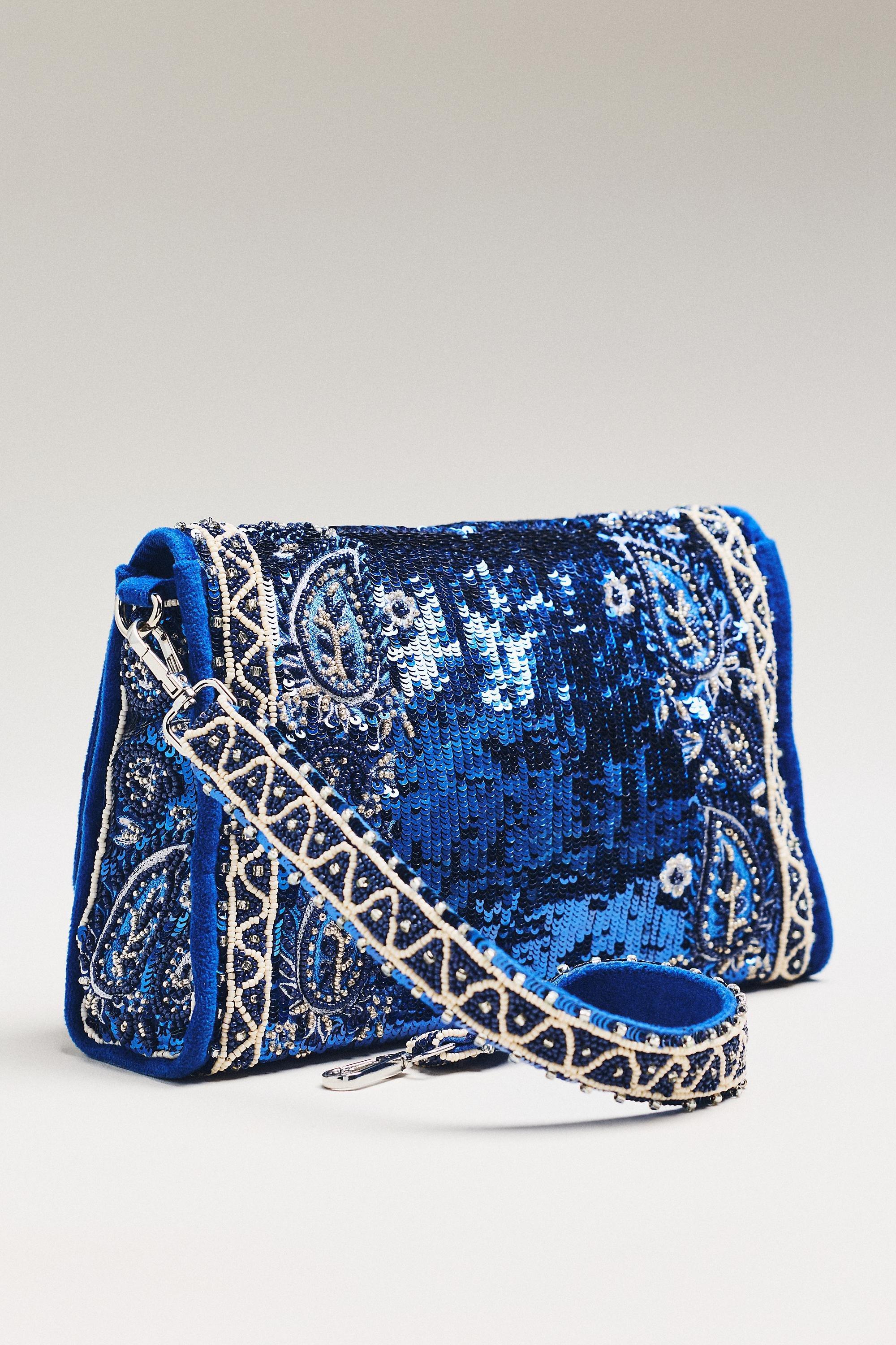 Audra Beaded Shoulder Bag, Black, Black, large image number 3