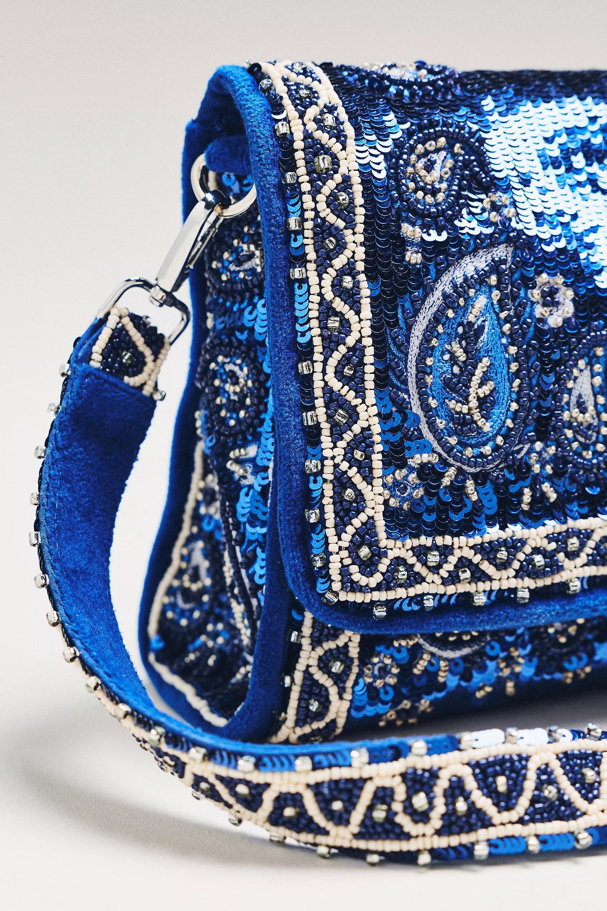 Audra Beaded Shoulder Bag, Black, Black, large image number 4