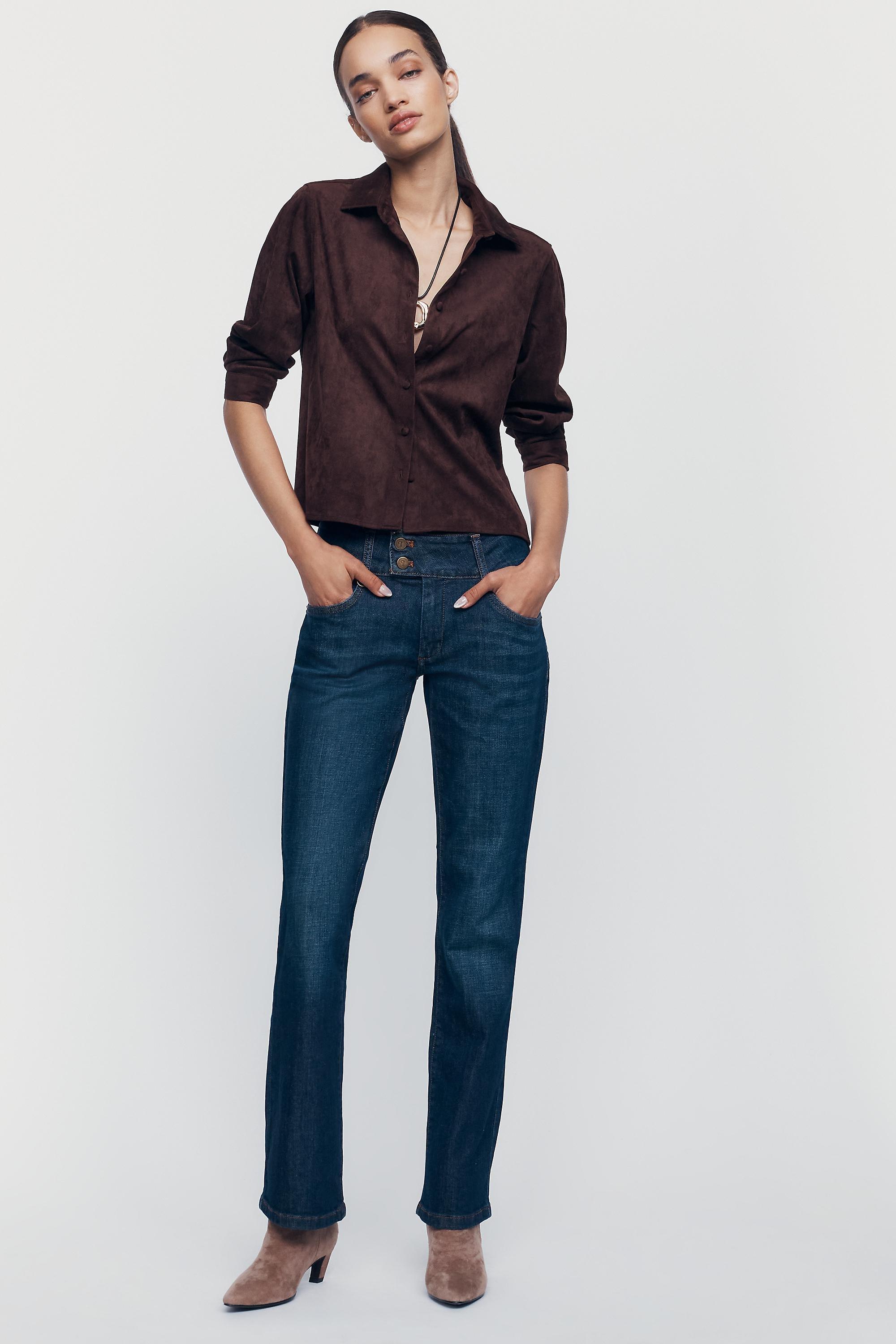 Pilcro Low-Rise Bootcut Jeans, Blue, Blue, medium