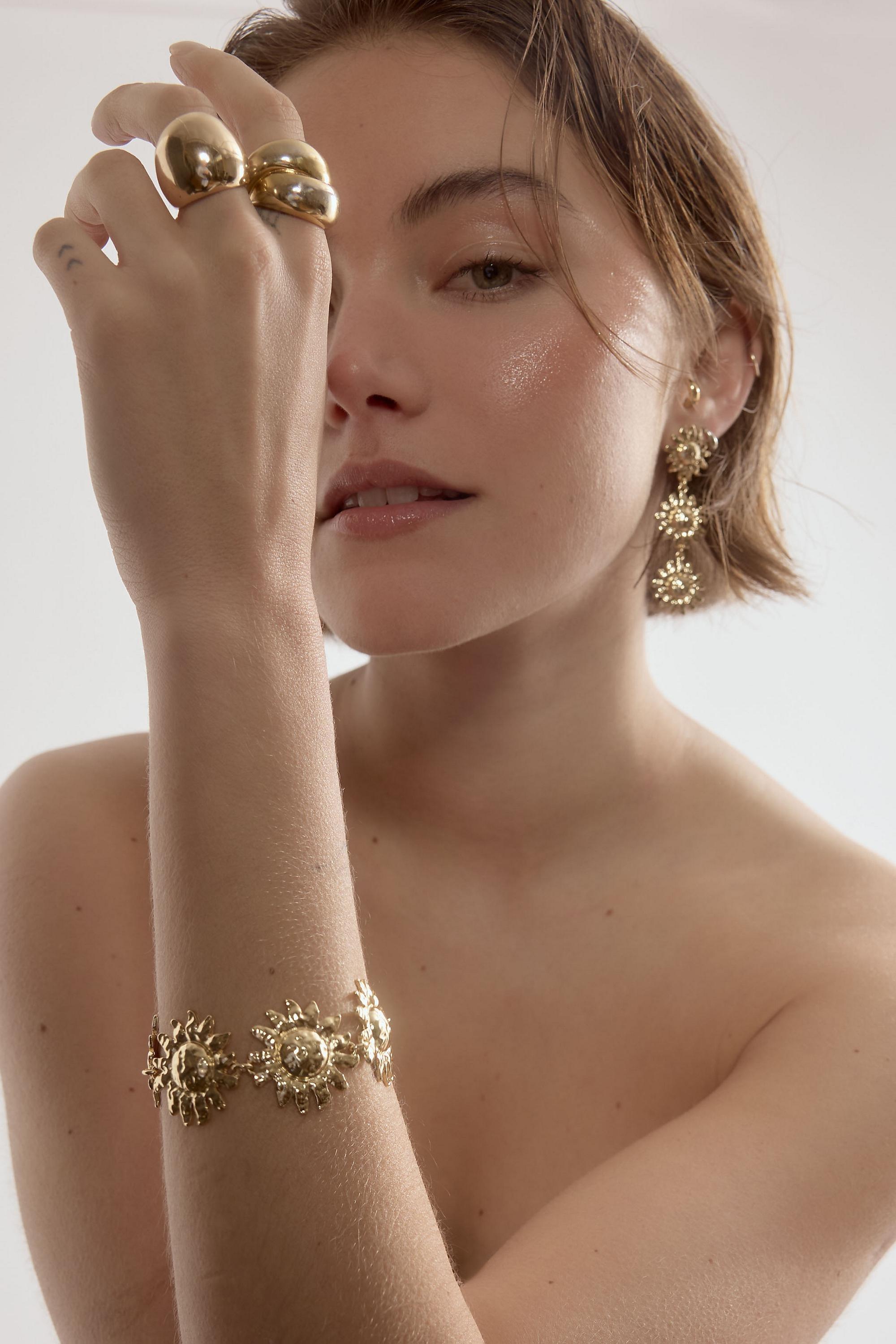 Sunflower Bracelet, Gold, A501_0070, large image number 1