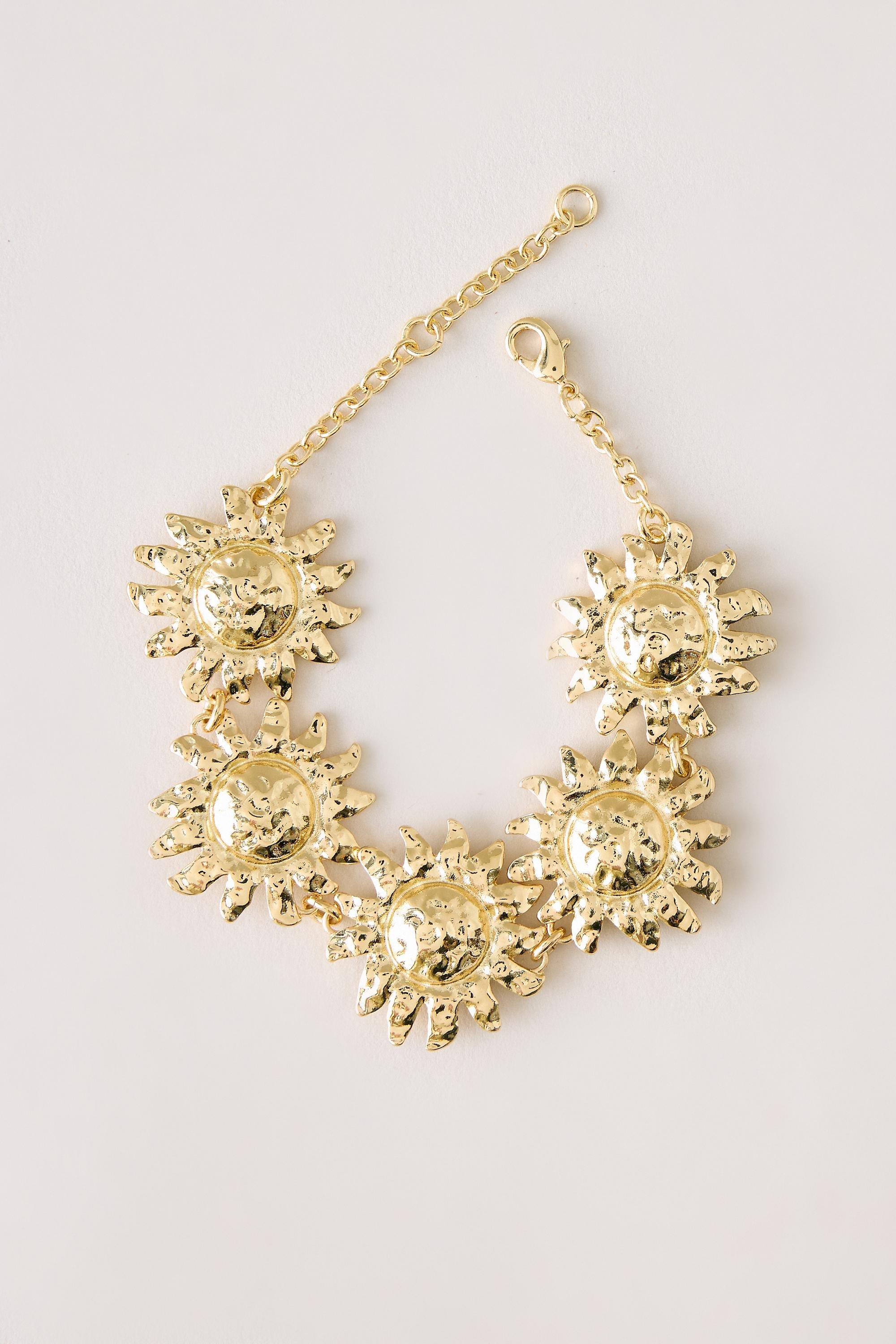 Sunflower Bracelet, Gold, A501_0070, medium