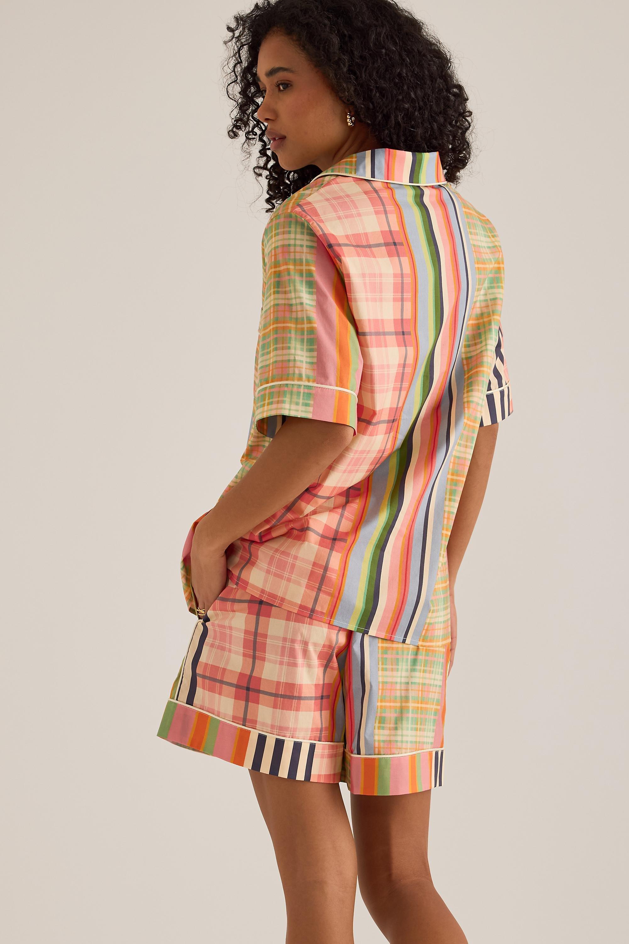 Karen Mabon Cotton Short Pyjama Set, Multicolour, A501_0090, large image number 1