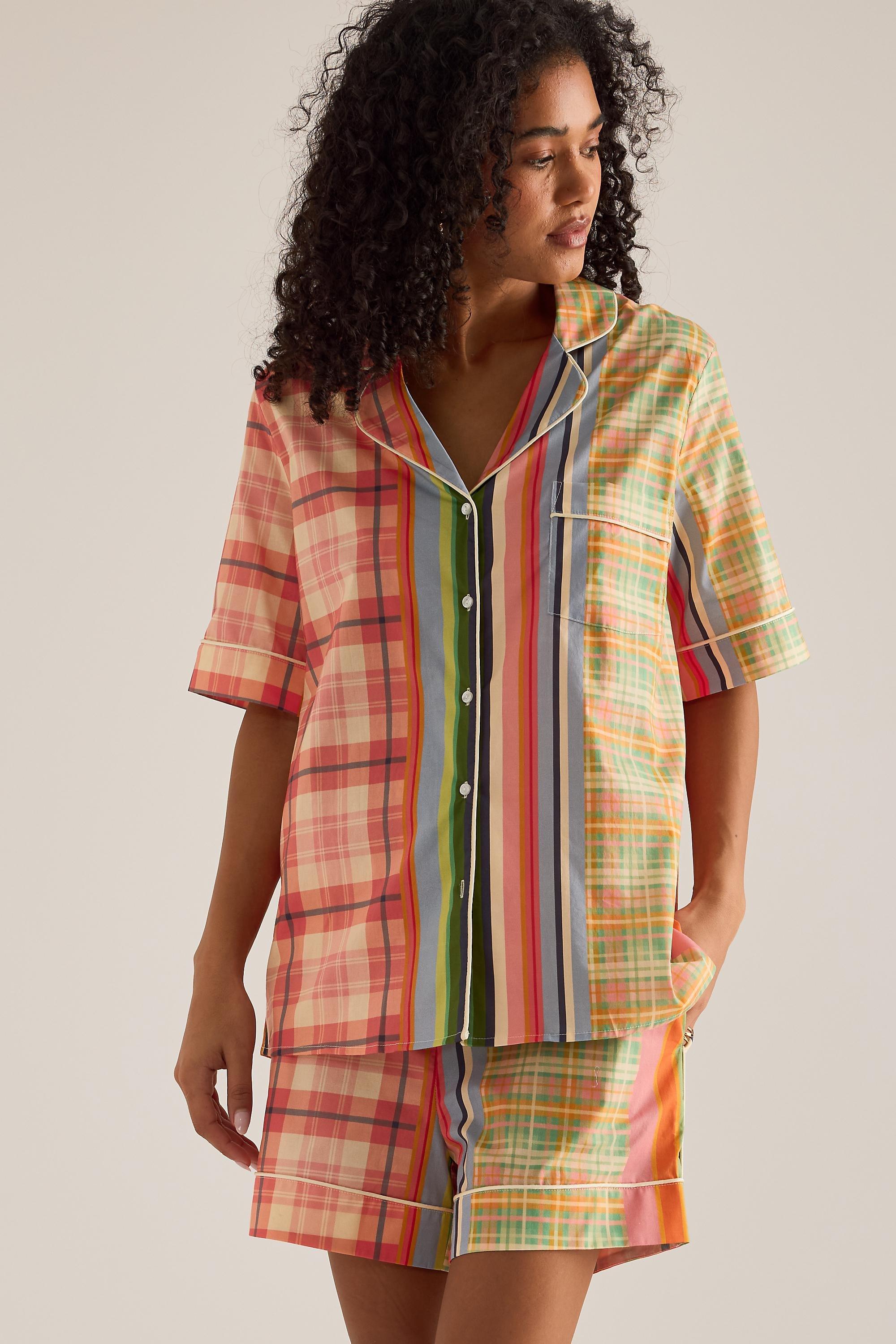 Karen Mabon Cotton Short Pyjama Set, Multicolour, A501_0090, large image number 3