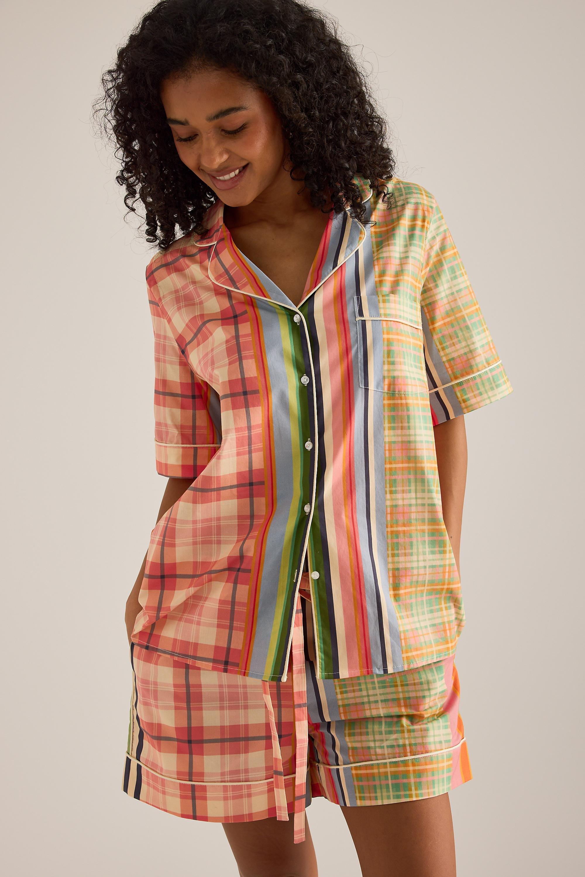 Karen Mabon Cotton Short Pyjama Set, Multicolour, A501_0090, large image number 4