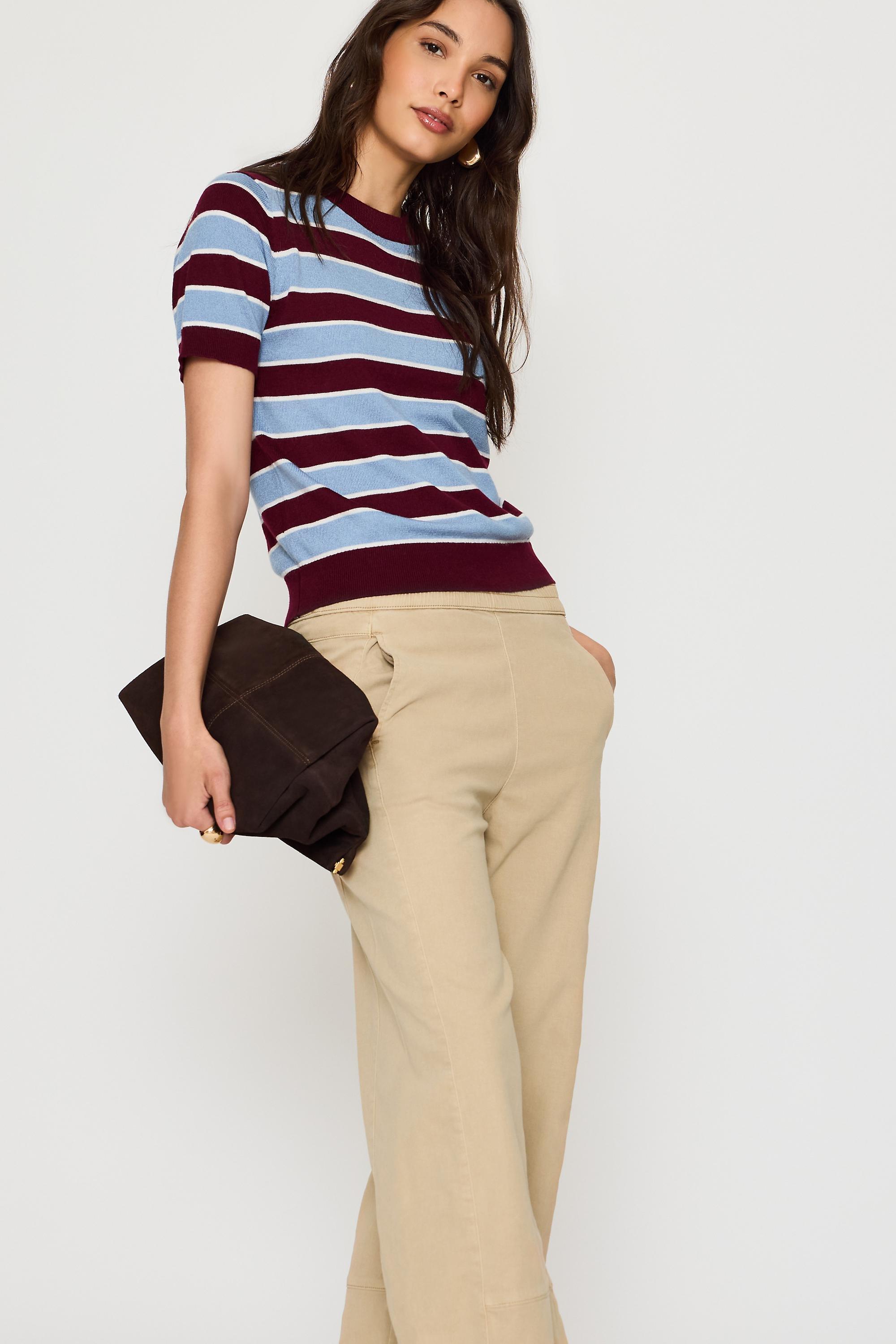 Pilcro Relaxed Pull-On Barrel Trousers By, Beige, Brown, large image number 2