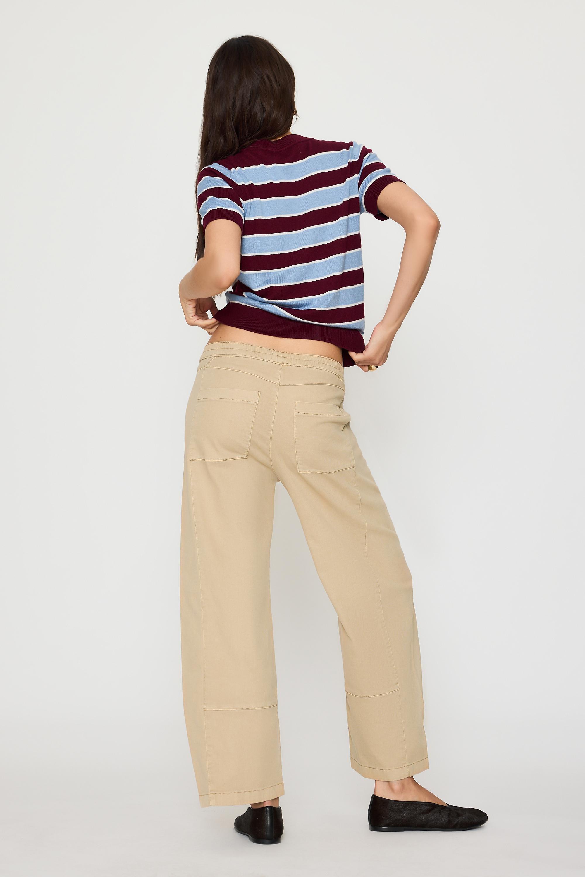 Pilcro Relaxed Pull-On Barrel Trousers By, Beige, Brown, large image number 5