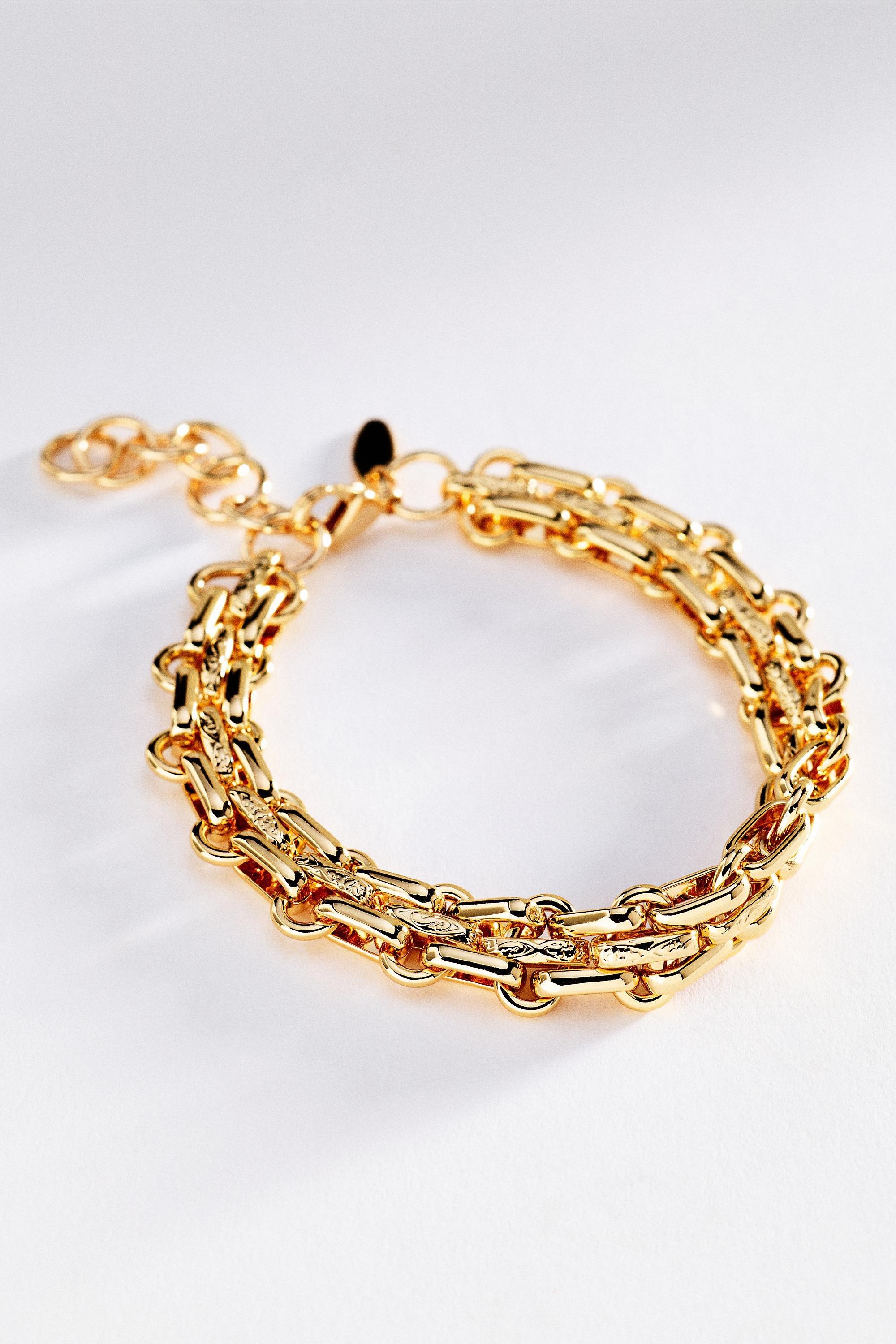 Bold Chuncky Chain Bracelet, Gold, Gold, large image number 0