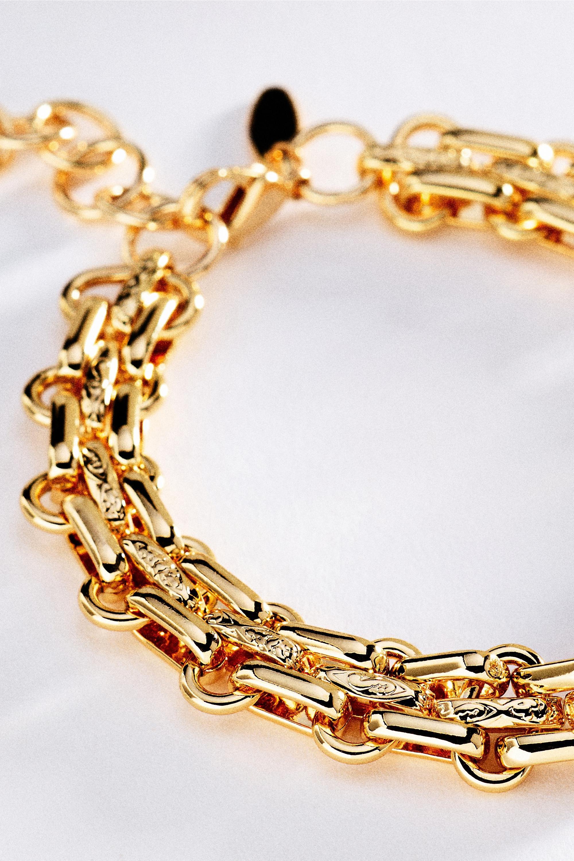 Bold Chuncky Chain Bracelet, Gold, Gold, large image number 1