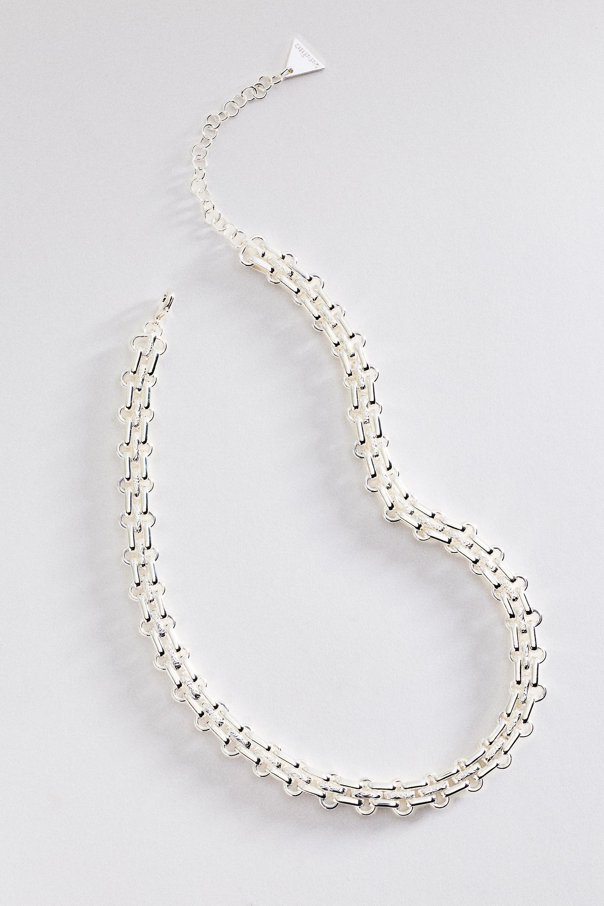 Statement Chain Necklace, Gold, Silver, large image number 0