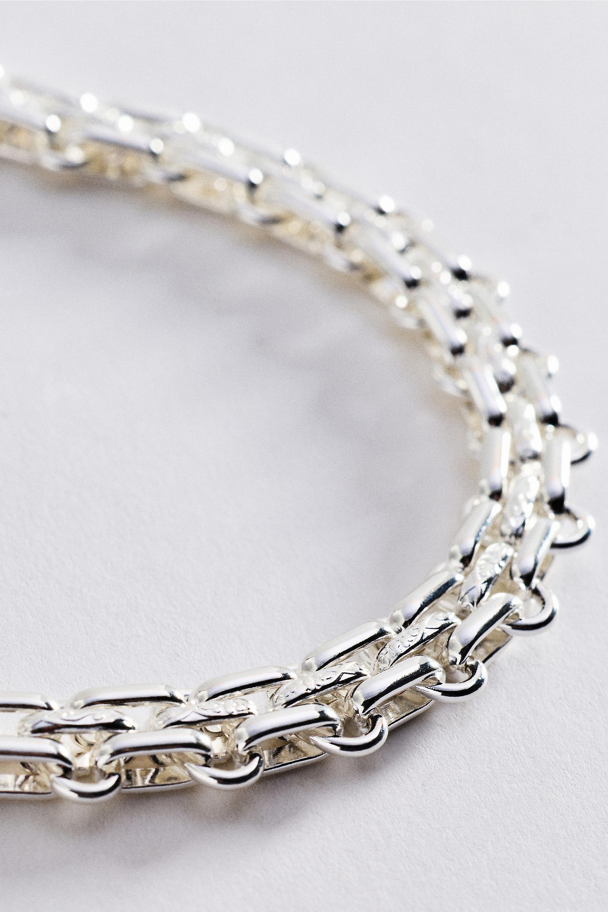 Statement Chain Necklace, Gold, Silver, medium