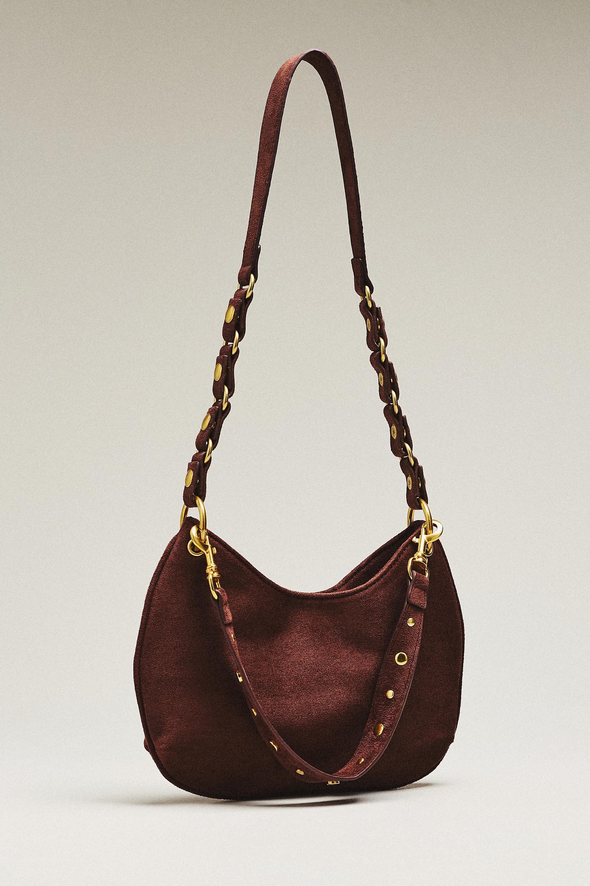 Ob Solid Faux Suede Hobo, Brown, Brown, large image number 1
