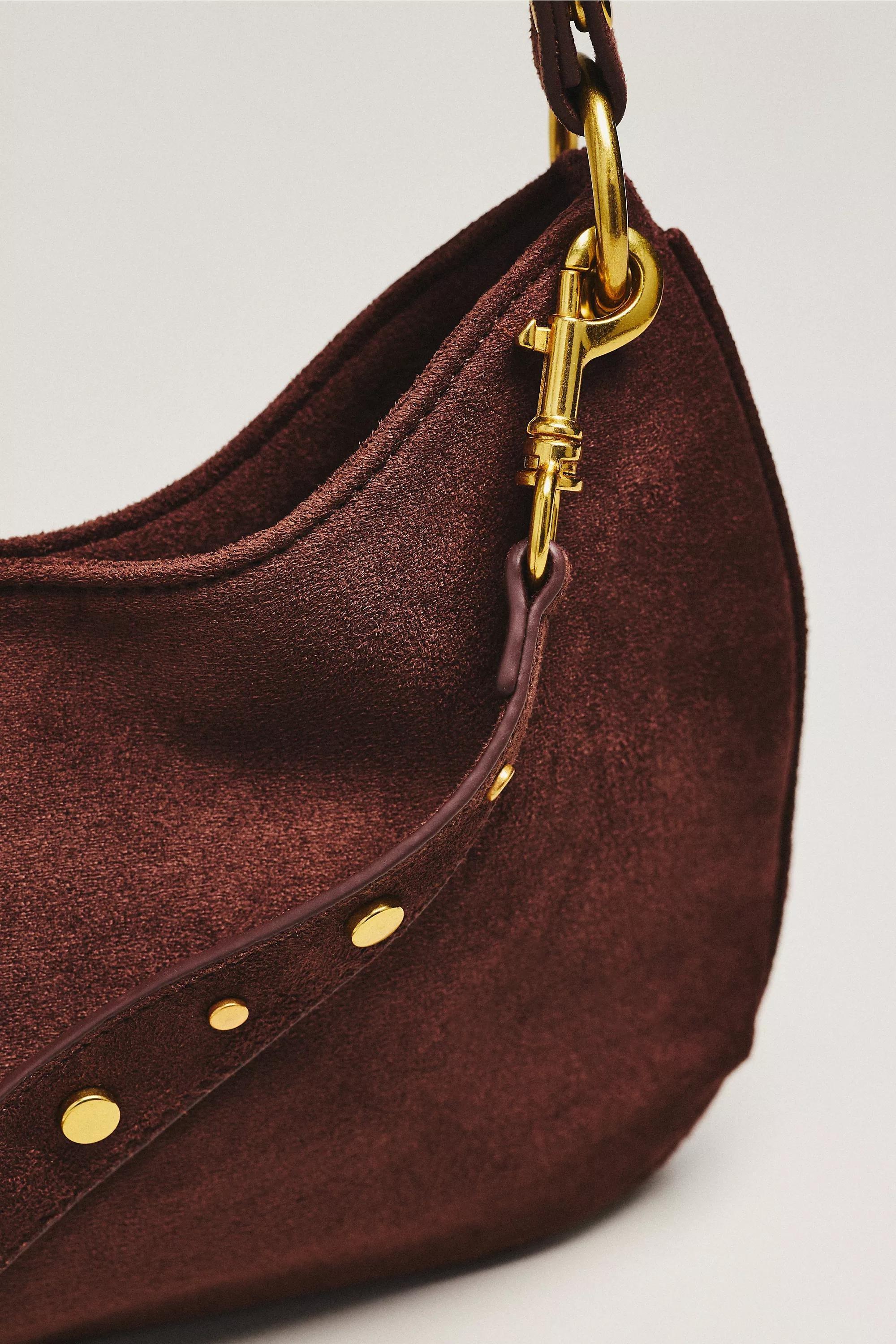 Ob Solid Faux Suede Hobo, Brown, Brown, large image number 4