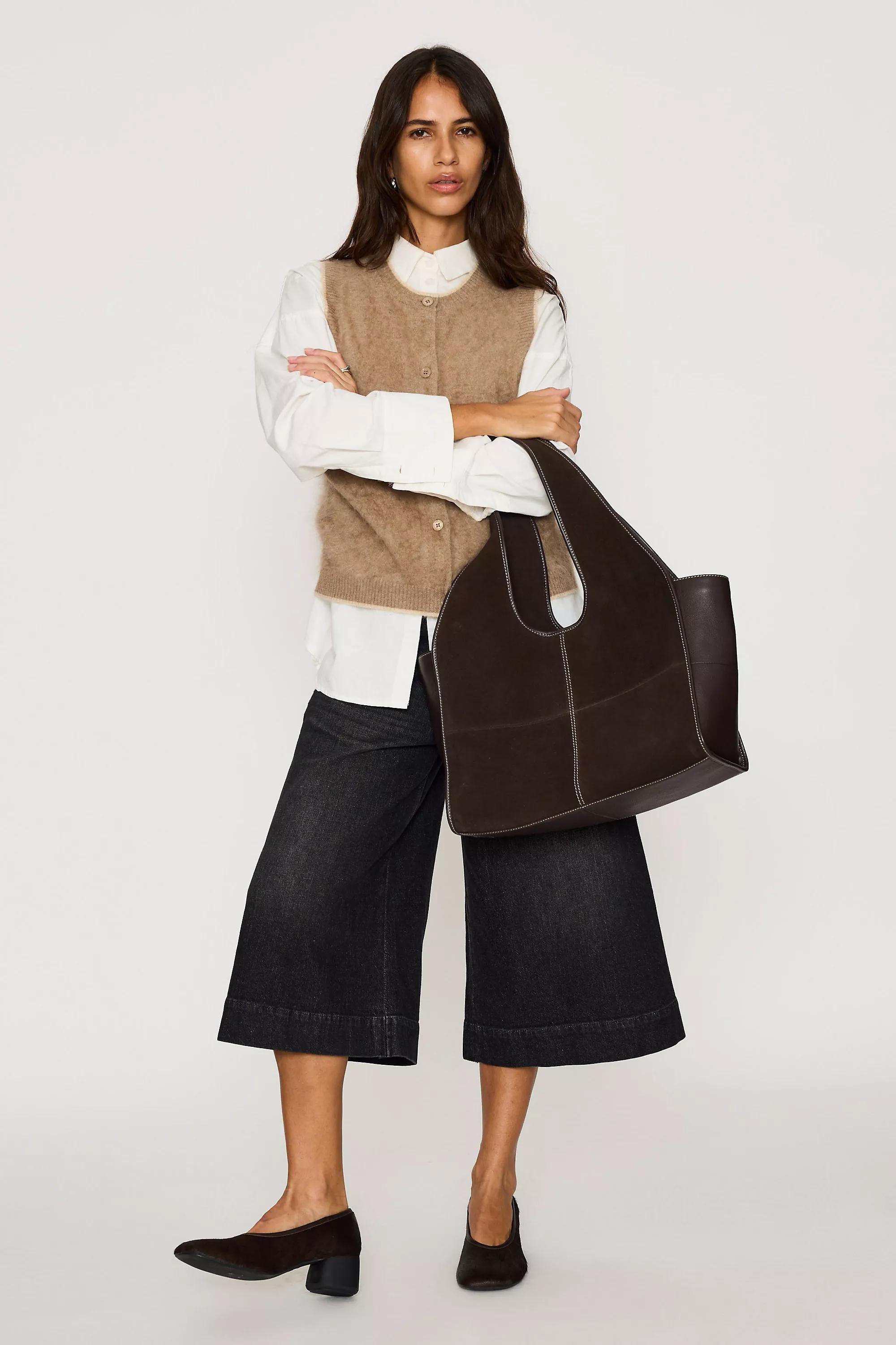 The Contrast Tote Bag, Brown, Brown, large image number 0