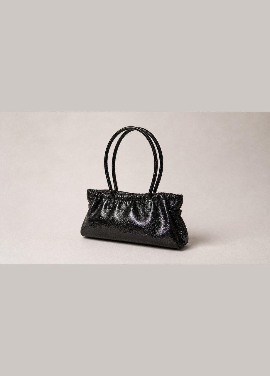 The Love Knot Burnished Buckle Mini Slouchy Bag, Black, Black, large image number 2