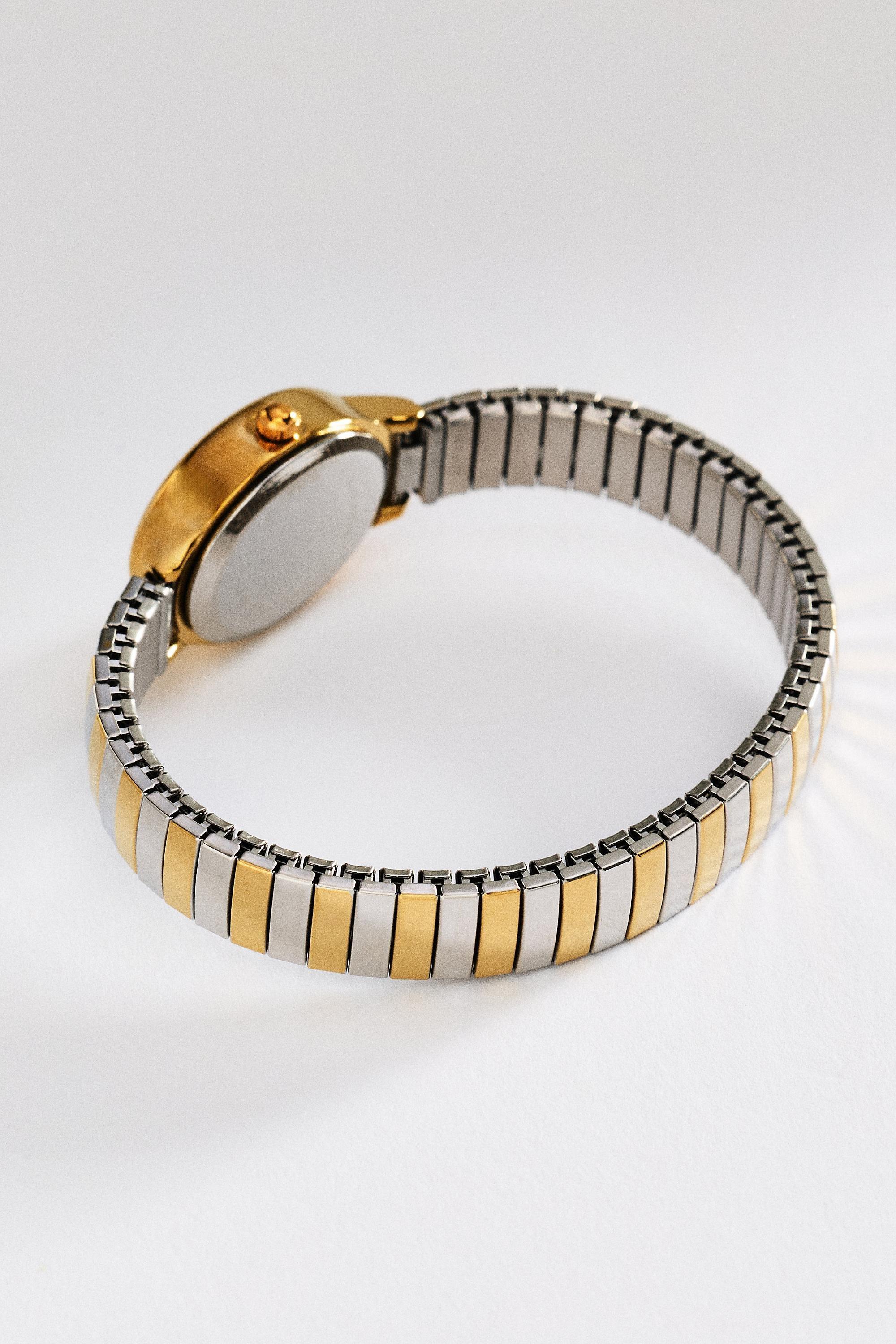 Oval Stretch Watch, Multicolour, Gold, medium