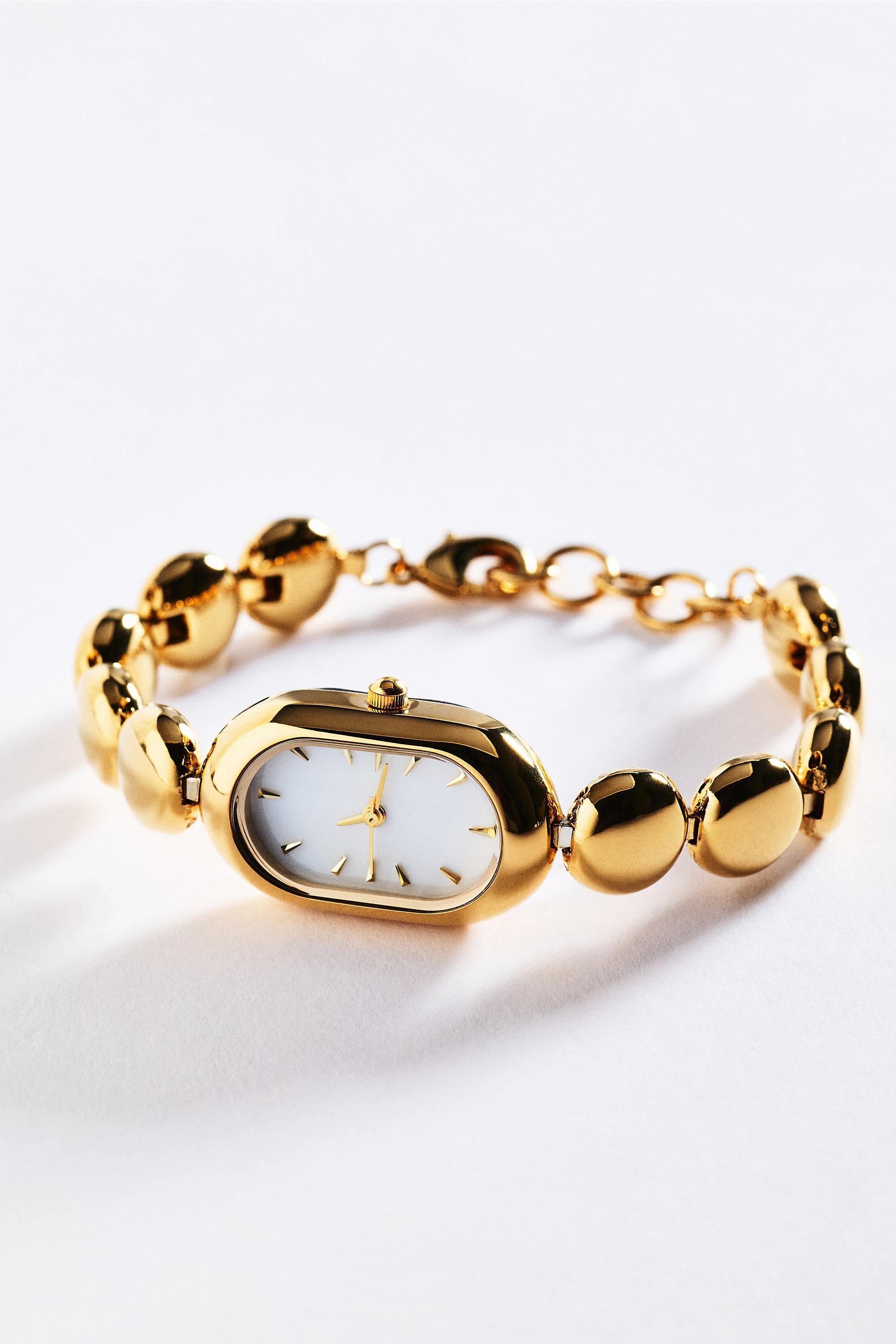 Oval Watch Bracelet, Pearl, Cream, large image number 0