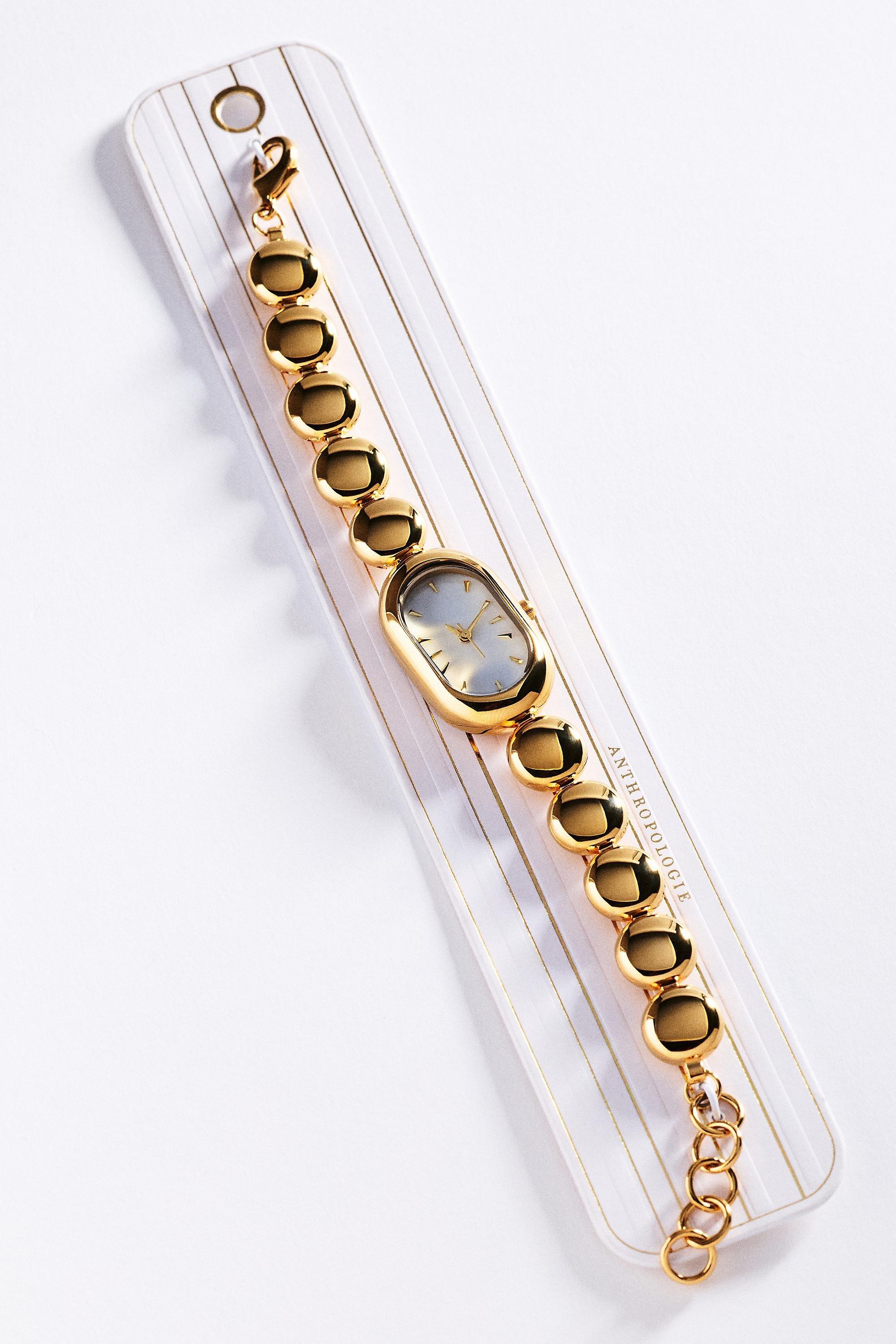 Oval Watch Bracelet, Pearl, Cream, large image number 1