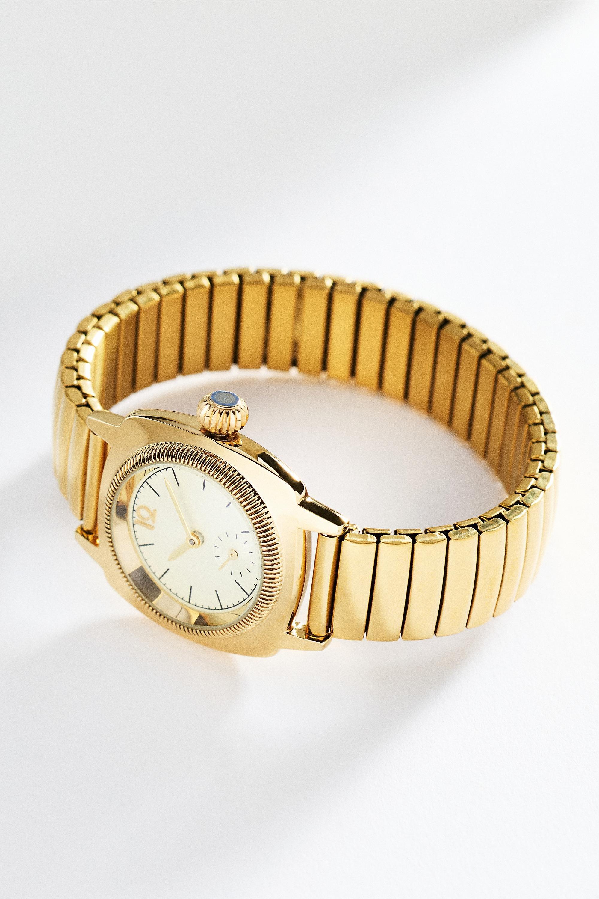 Stretch Band Watch, Gold, medium