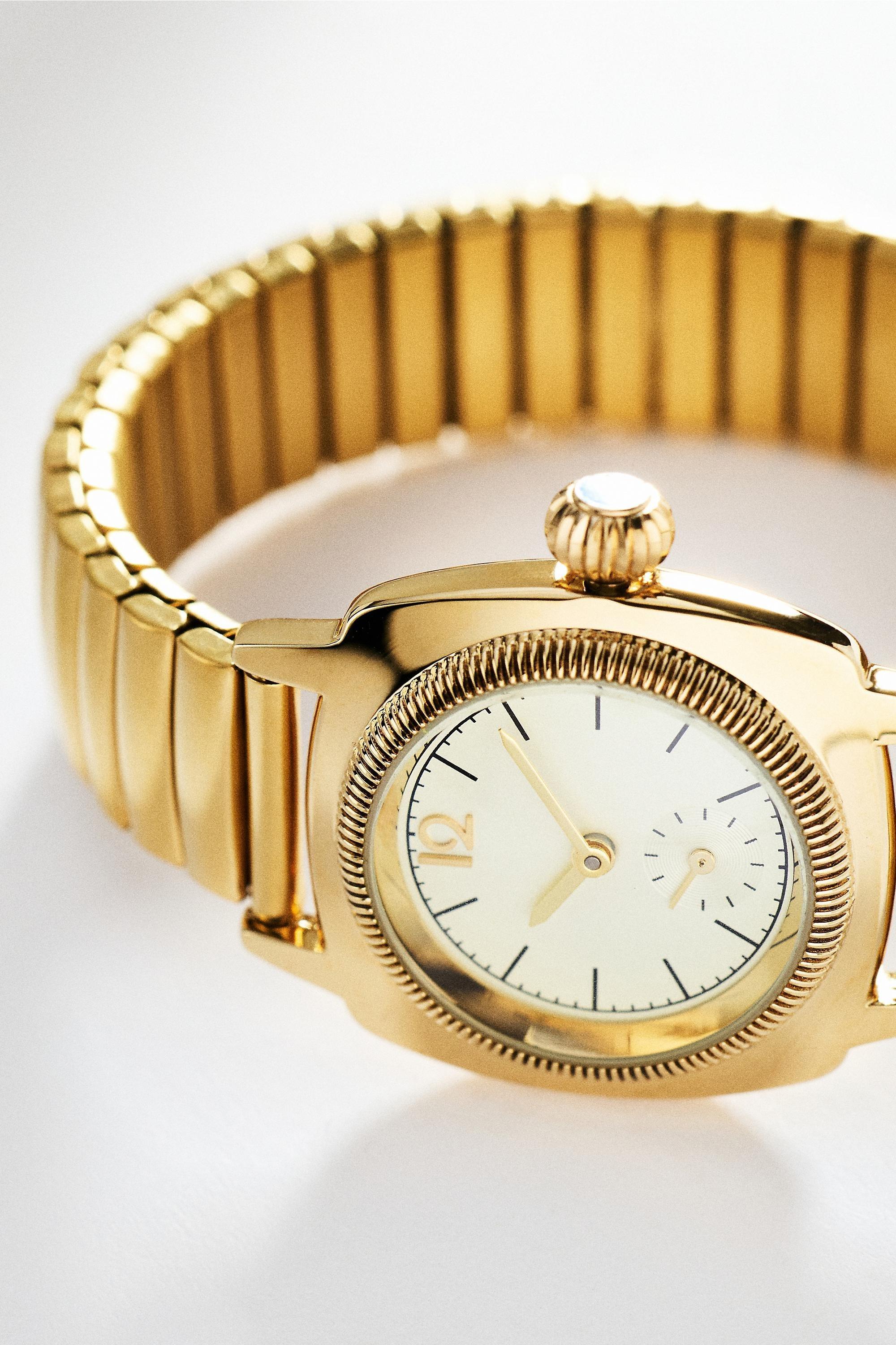 Stretch Band Watch, Gold, medium