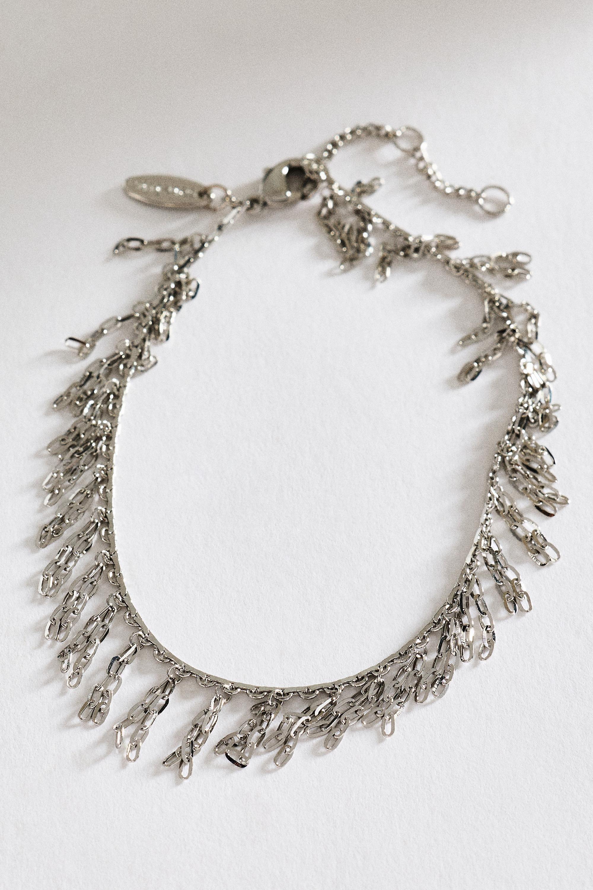 SILVER Chain Fringe Bracelet, Silver, large image number 0