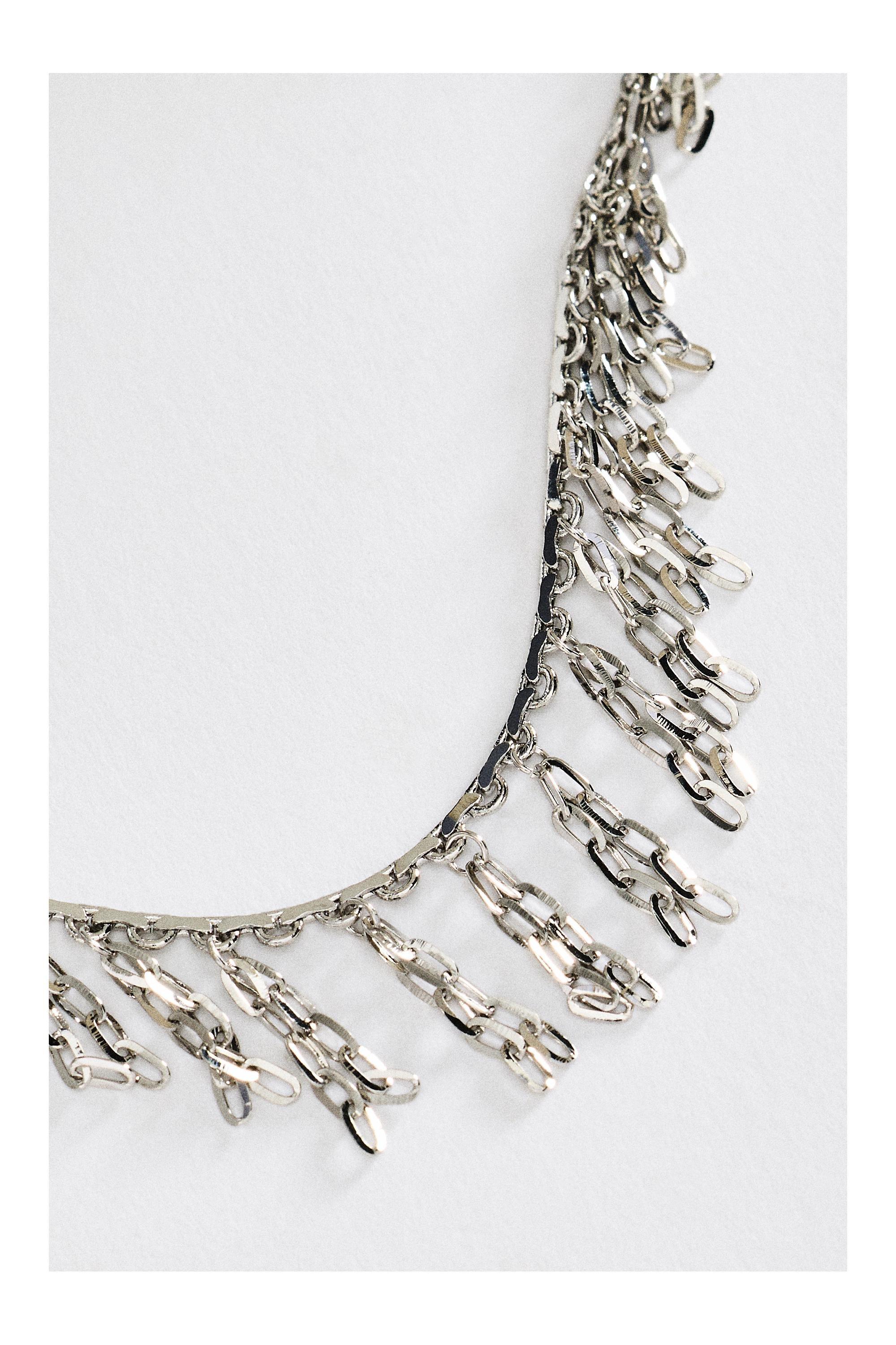 SILVER Chain Fringe Bracelet, Silver, large image number 1