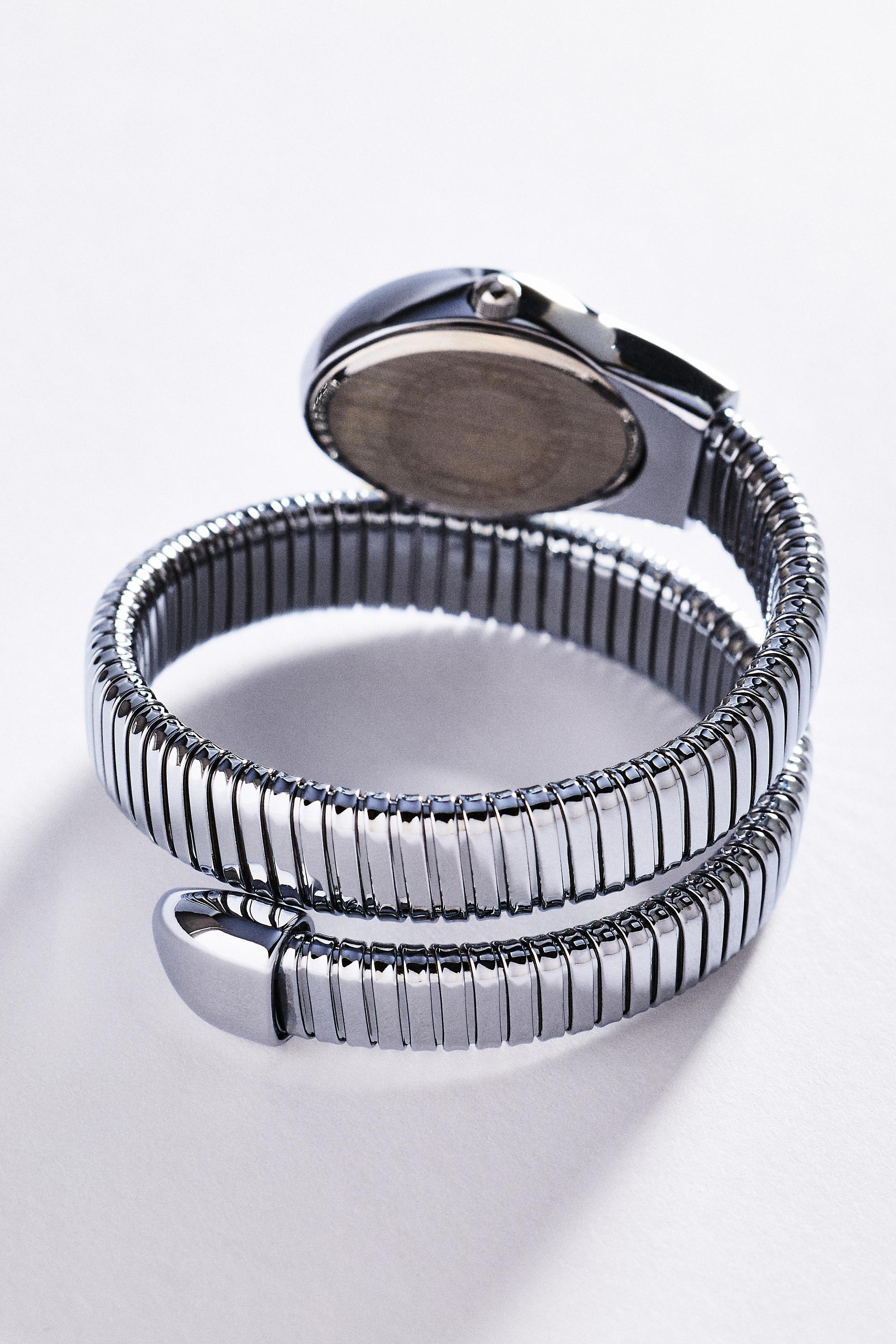 Stretch Wrap Watch, Silver, Silver, medium