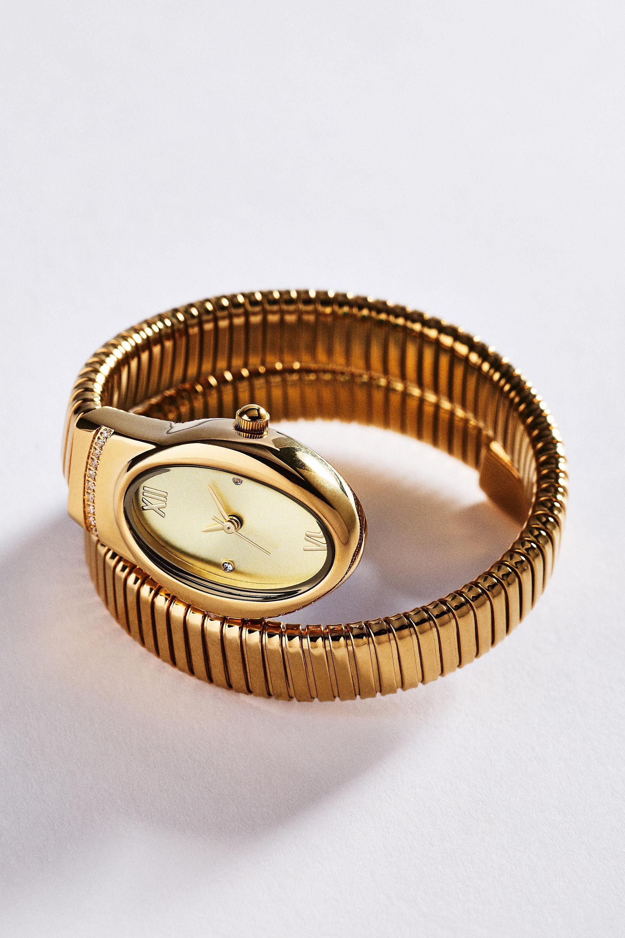Stretch Wrap Watch, Gold, Gold, large image number 0