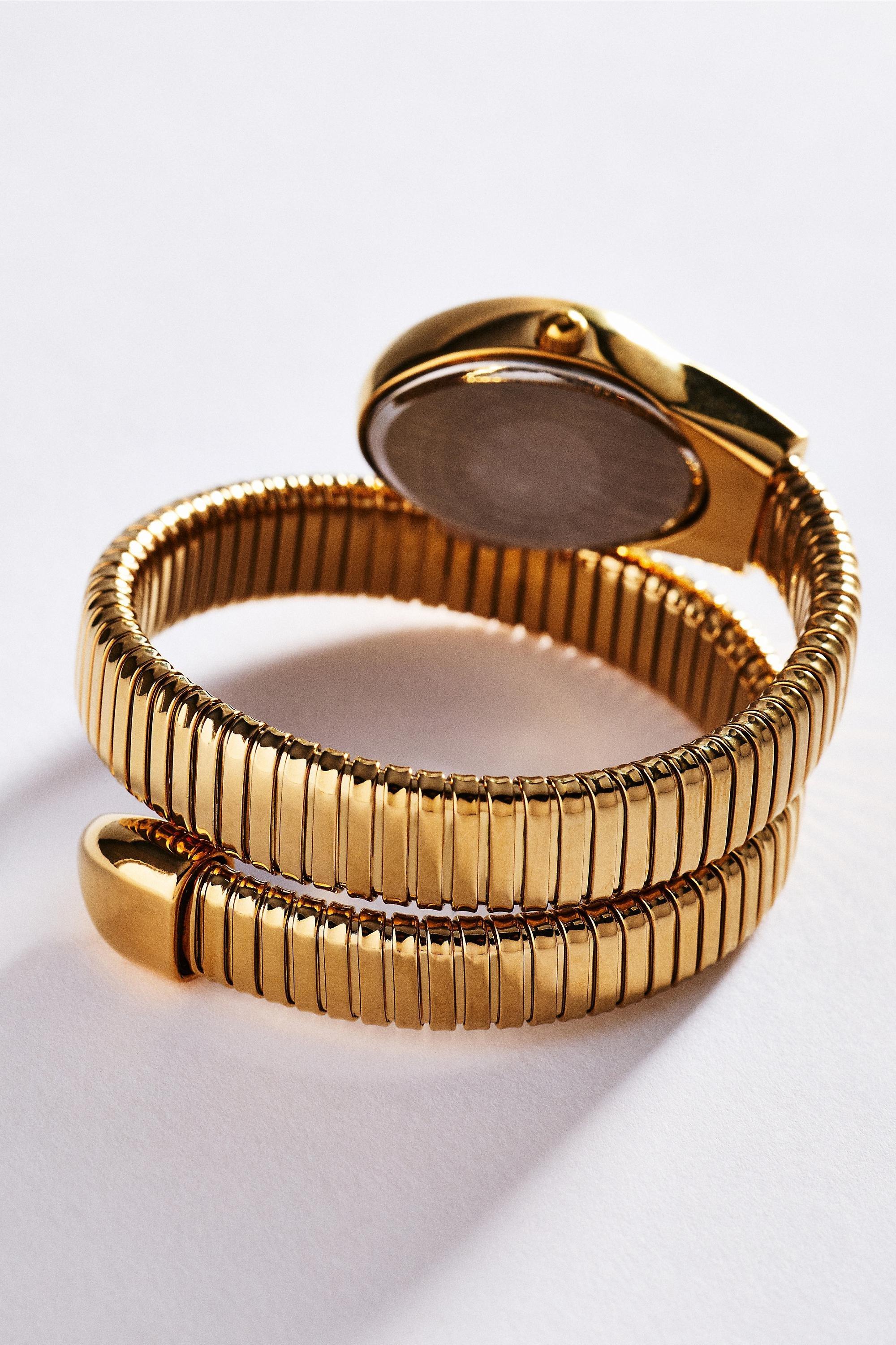 Stretch Wrap Watch, Gold, Gold, medium