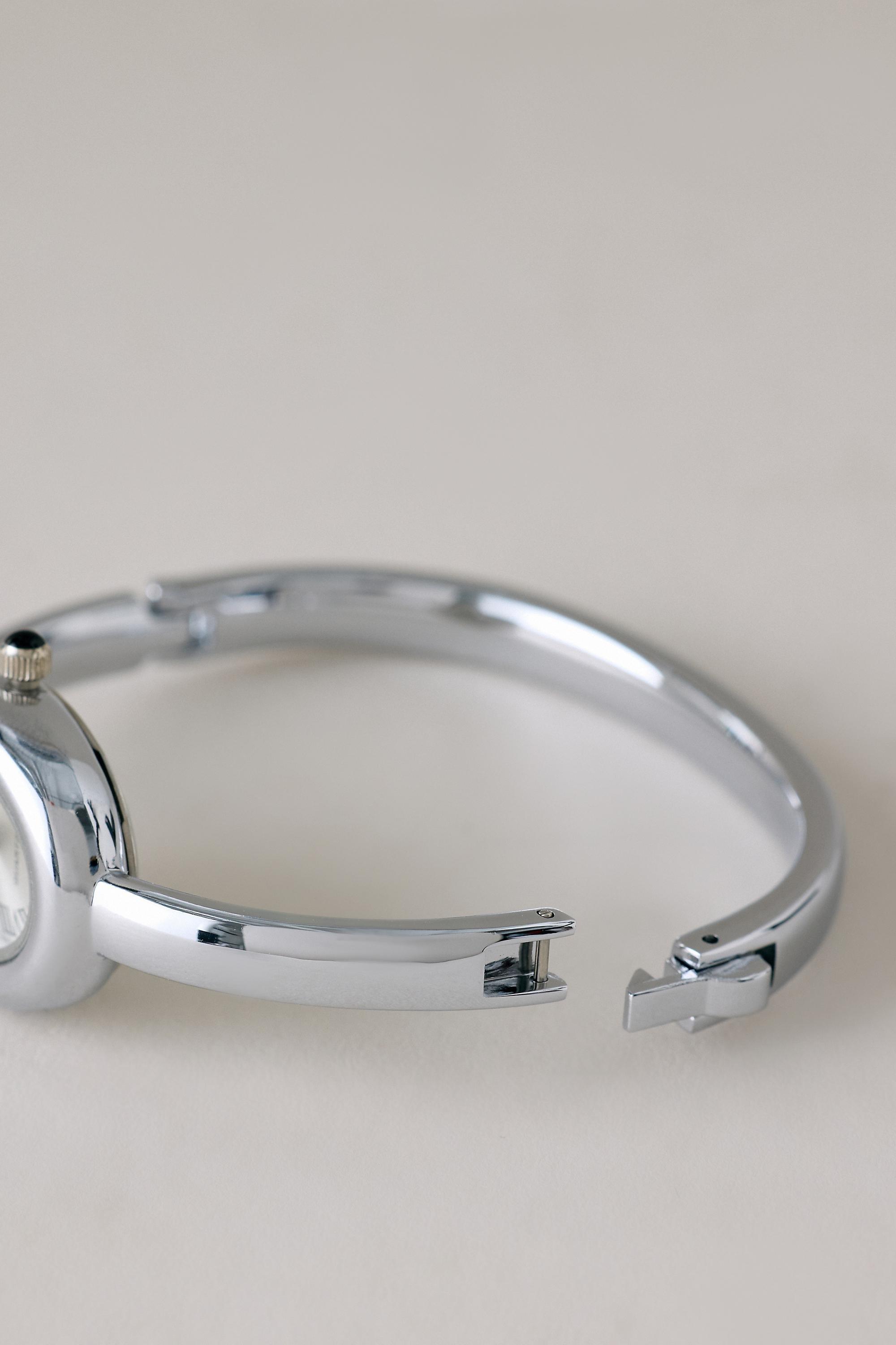 Hinge Cuff Watch, Silver, Silver, large image number 3