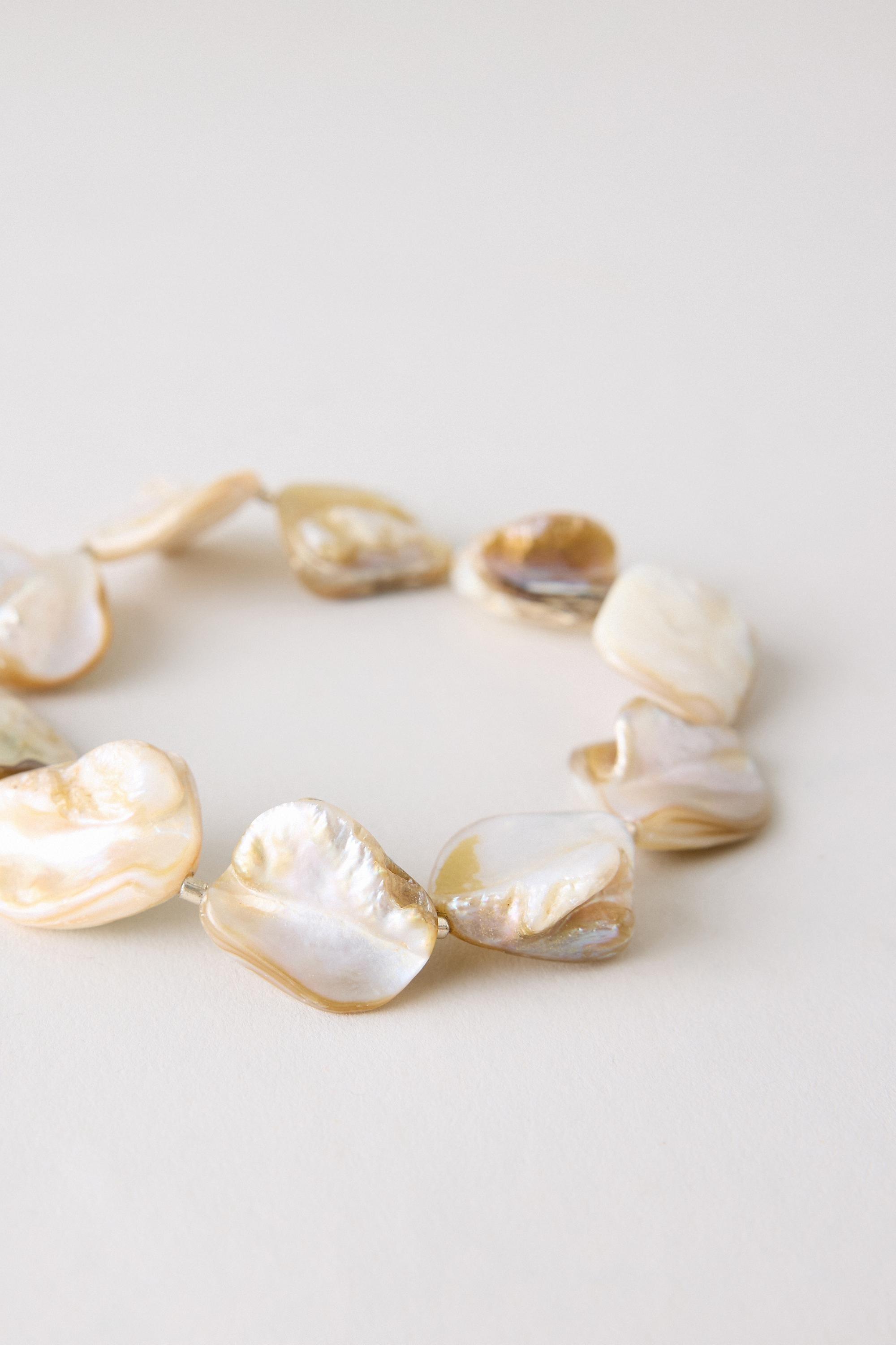 Stone Bracelet, Pearl, Cream, large image number 1